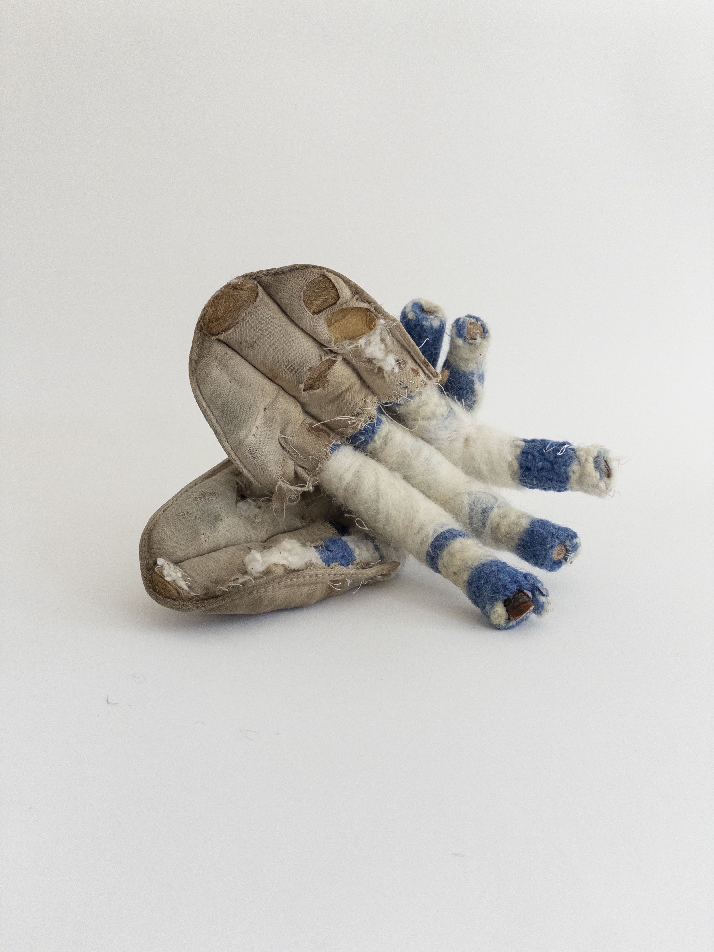 Tender, 2026, cotton, wool, wood,&nbsp;6 x 9 x 7 inches