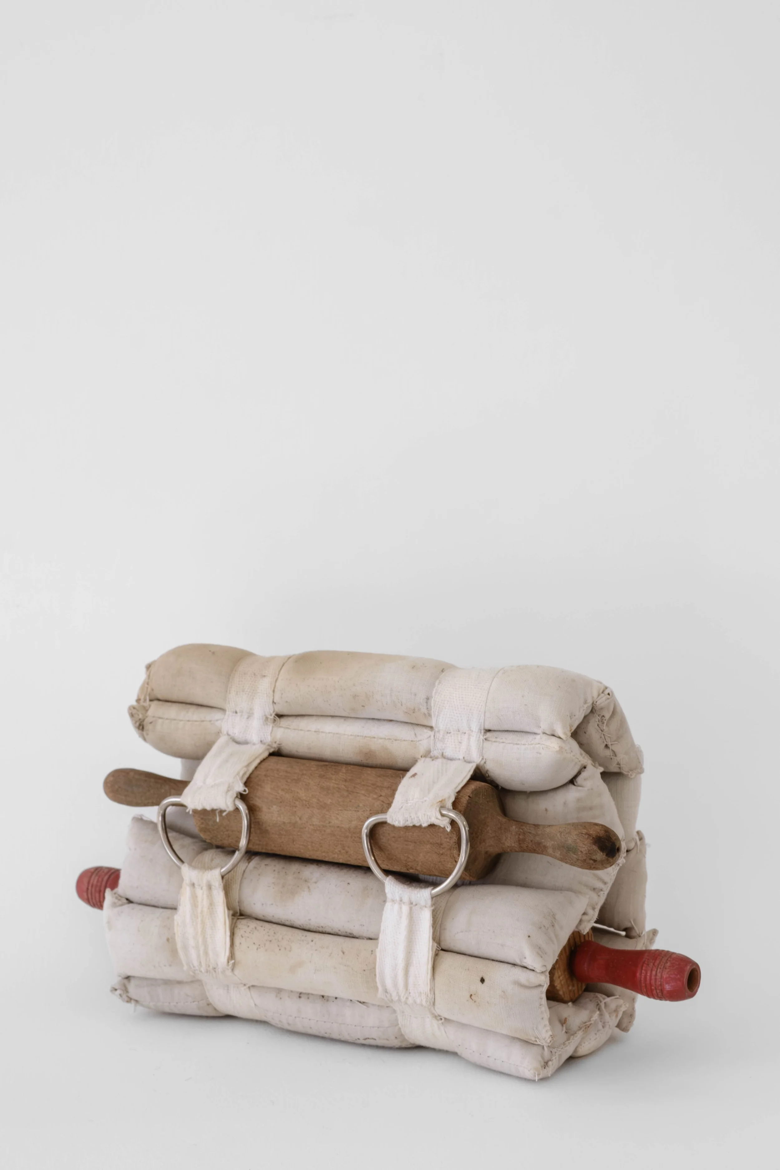 Bundle, 2025, wood, cotton, metal, sand, 5 x 8.5 x 4 inches