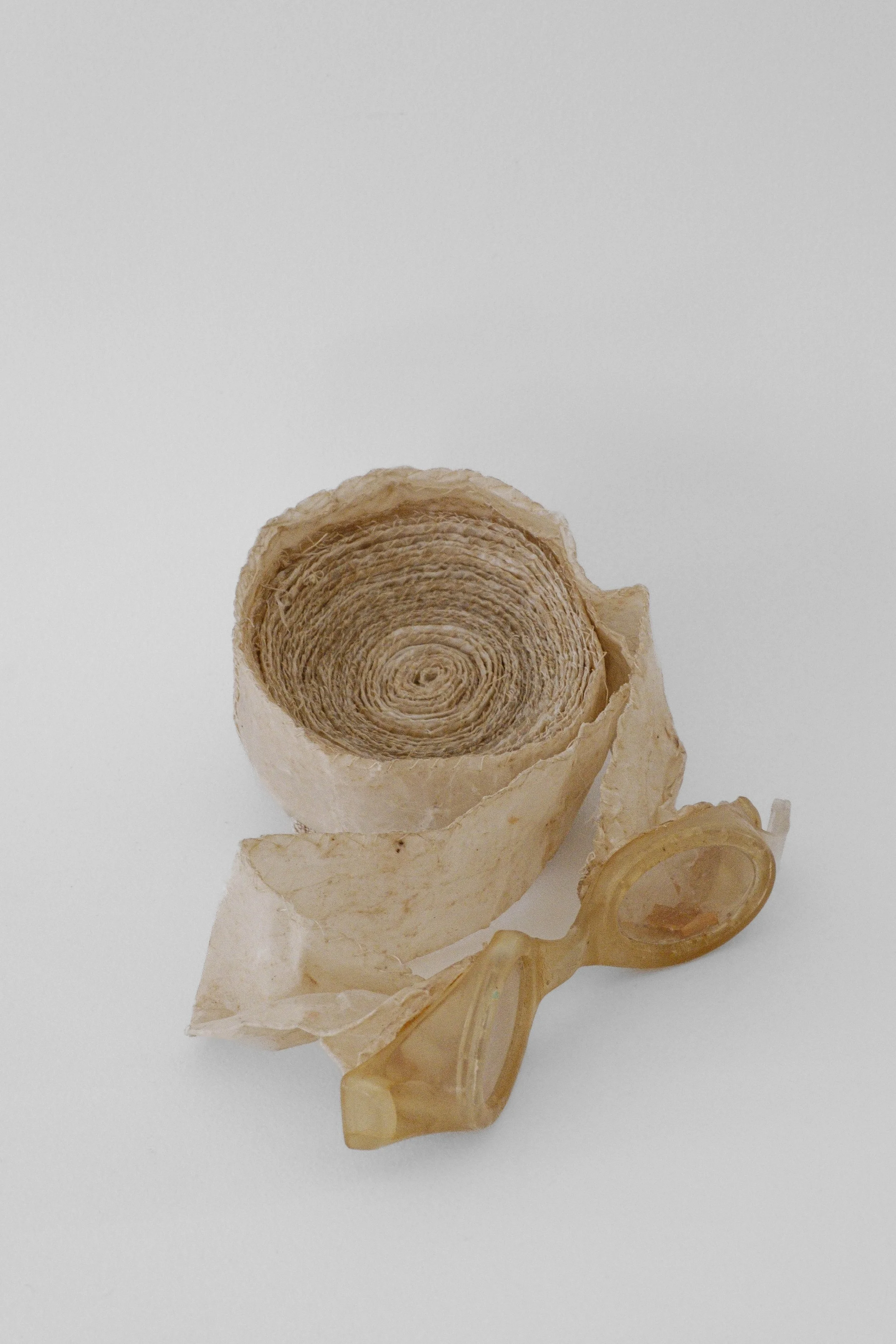 Distance Vision, 2015-2025, silk, beeswax, silicone, plastic, 4.5 x 7 x 4 inches