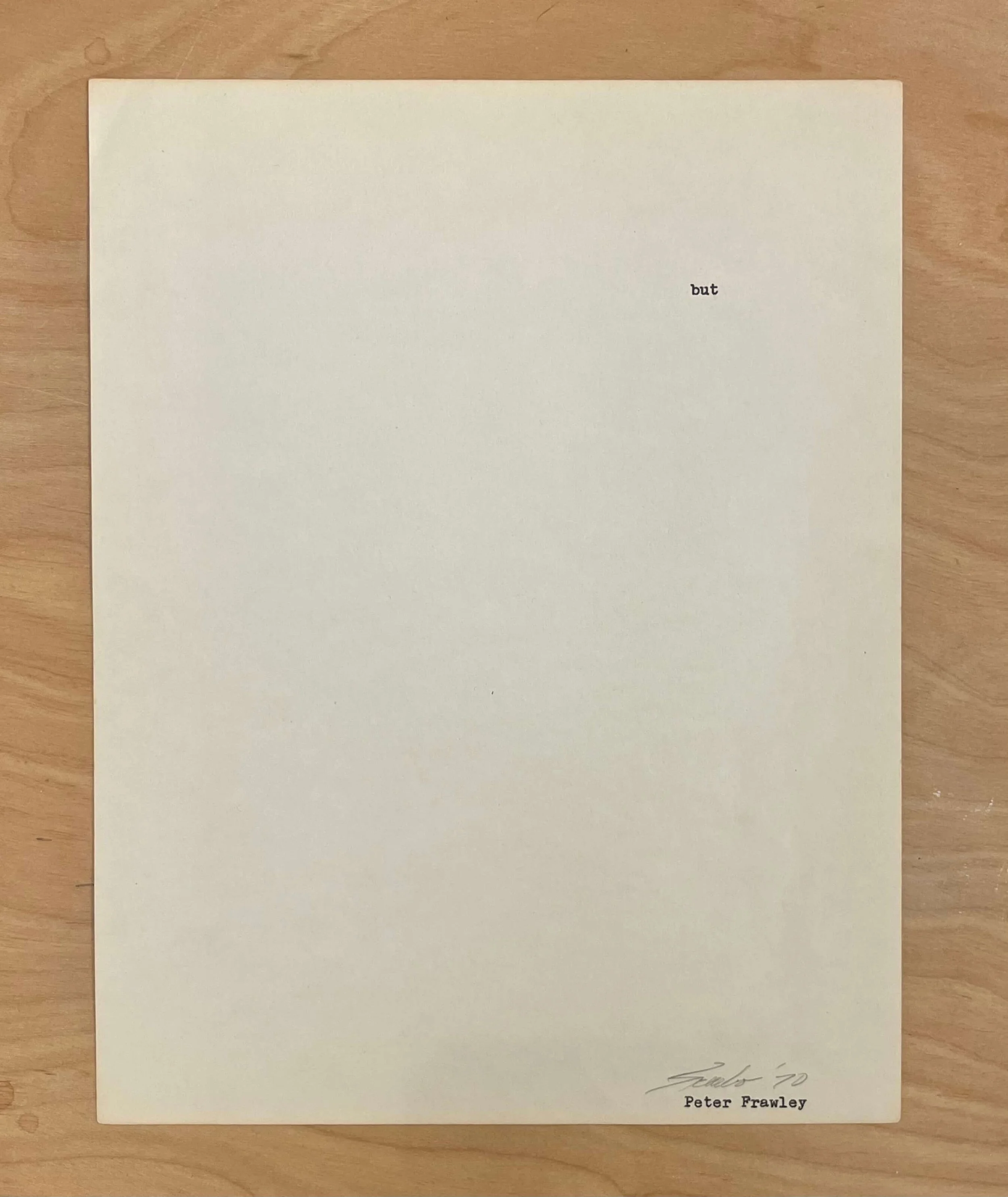 but, 1970, type writer on paper