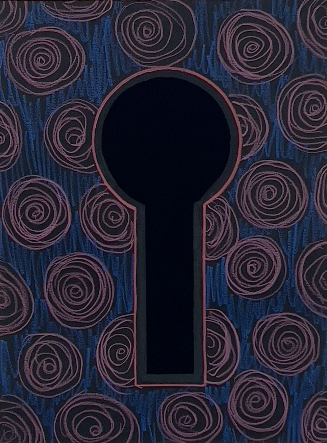 Paper Keyholes, acrylic on paper, inches
