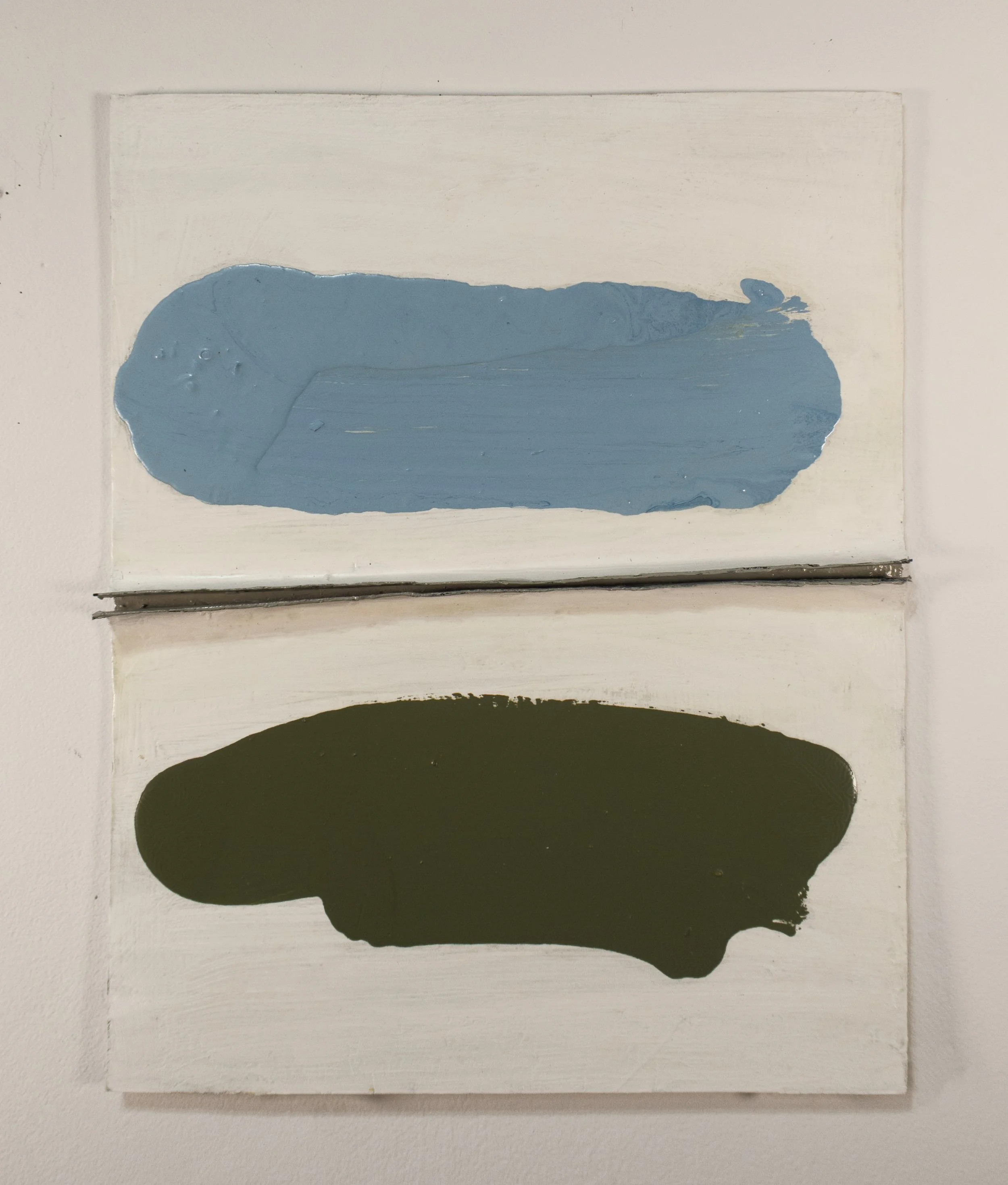  Untitled, 2026, enamel on paper on canvas panel, 18 x 14 inches