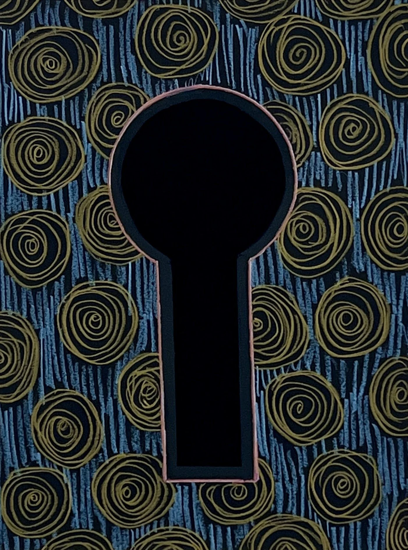 Paper Keyholes, acrylic on paper, inches, .