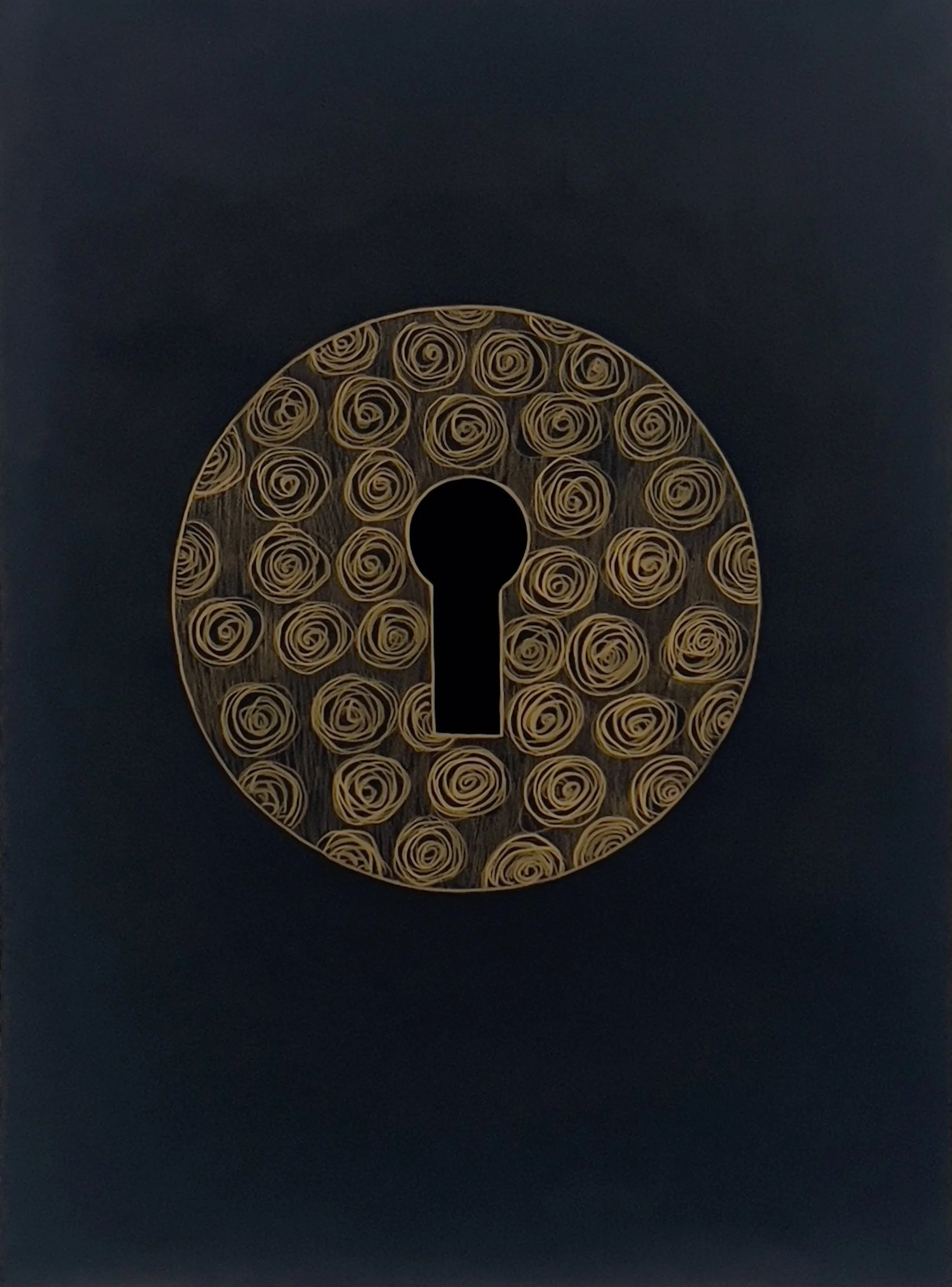 Paper Keyholes, acrylic on paper, inches, 