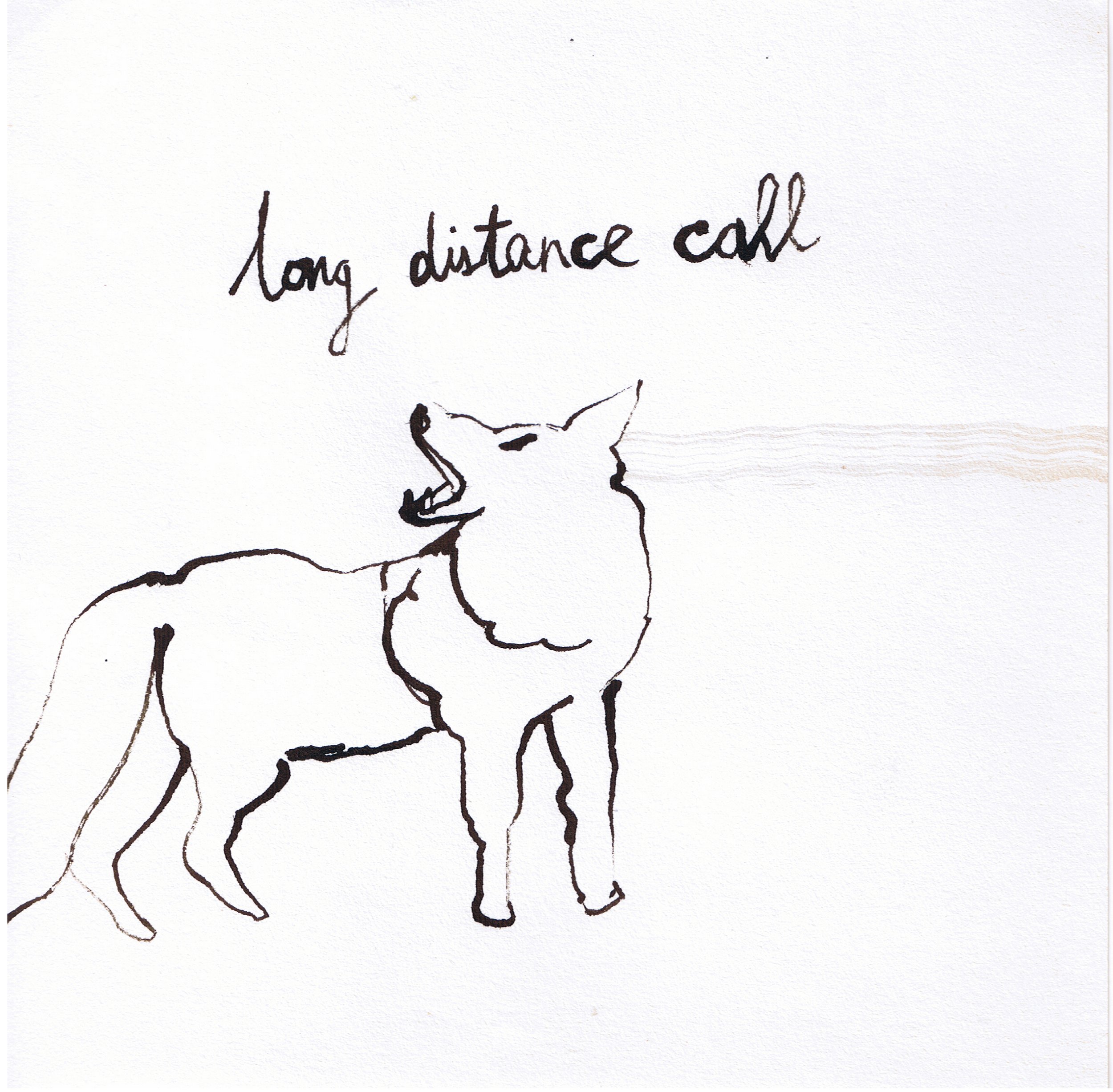 Long Distance Call, acrylic paint on paper, 6 x 6”, 2009, $150