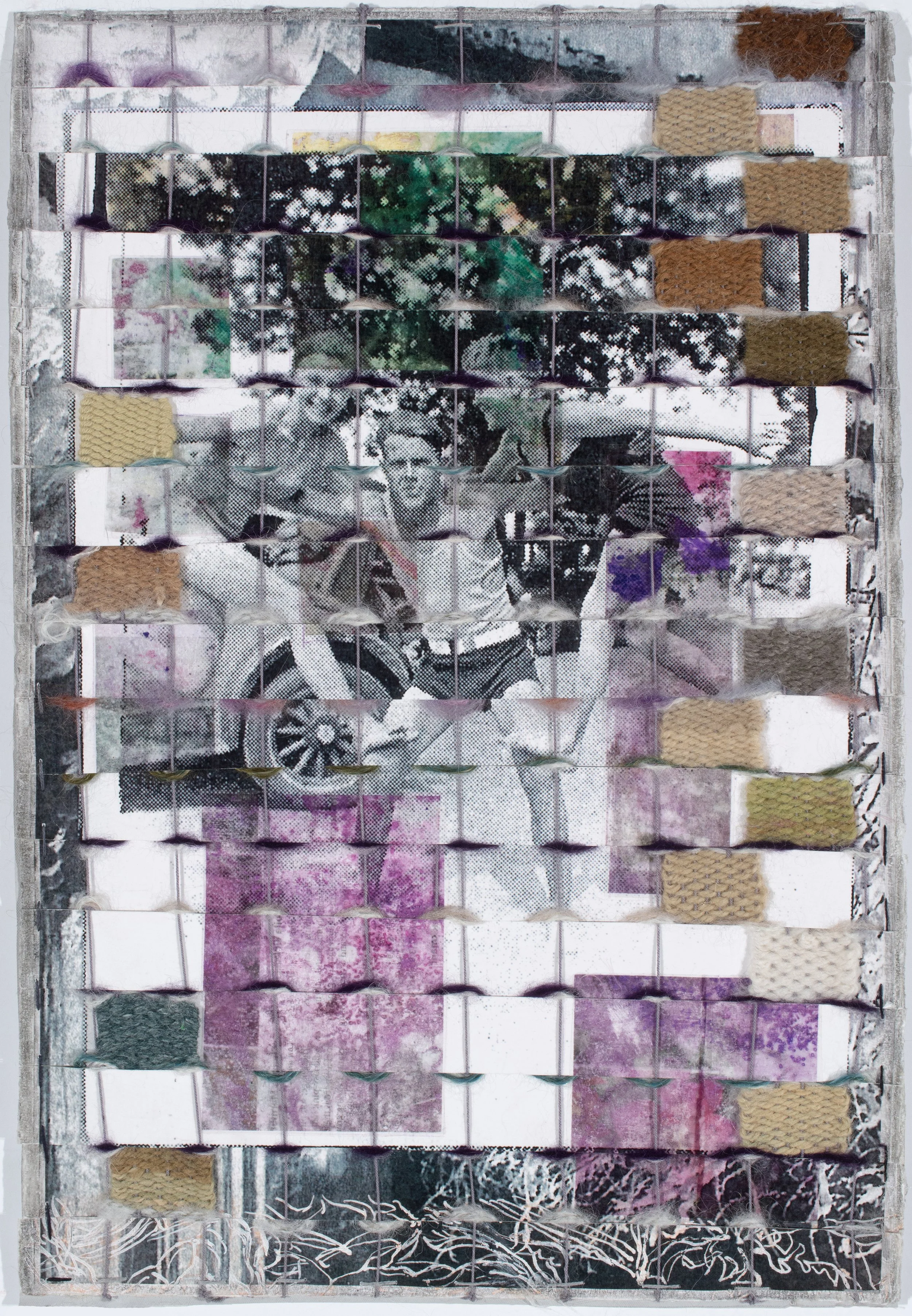 Fern, woven mixed media with yarn dyed from nature, 17 x 11 inches, 1000.
