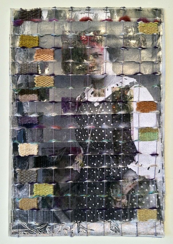 Marigold, woven mixed media with yarn dyed from nature, 17 x 11 inches, 1000. 
