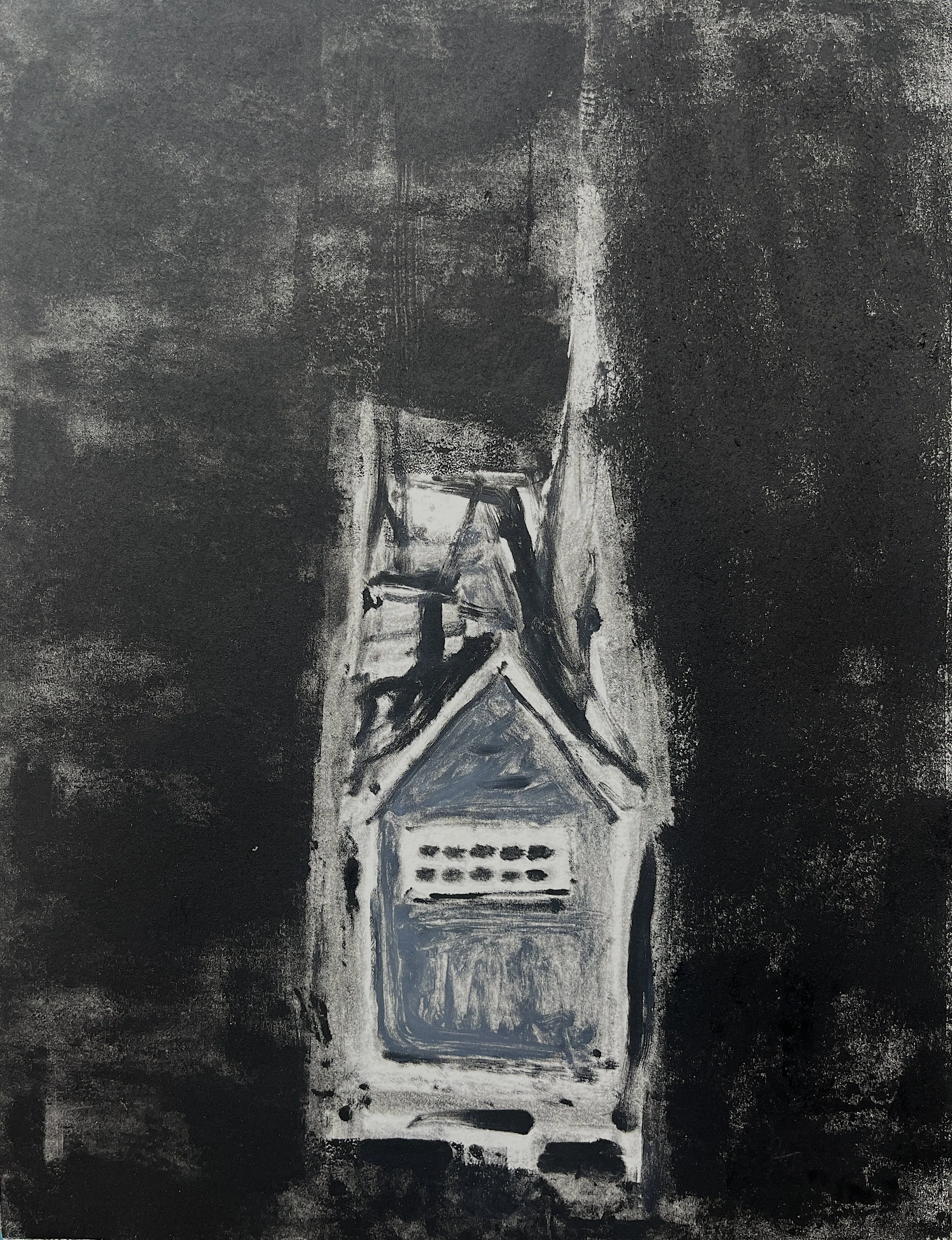 Kitchen Ghost, 2024, monotype, 14 x 10.5 inches