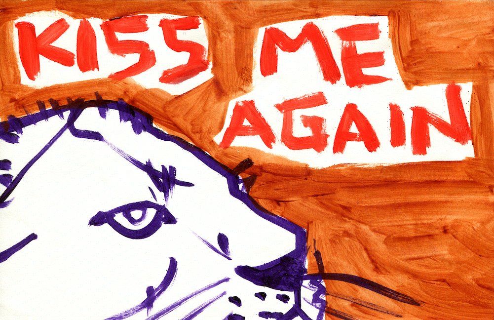 Kiss Me Again, acrylic paint on paper, 5 ½ x 8 ½”, 2008, $200