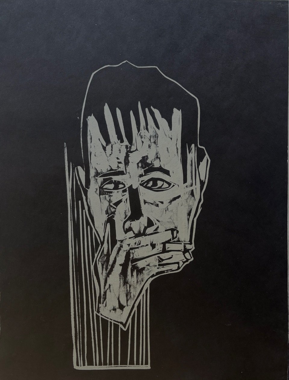 Say Nothing, 2026, woodcut edition, 2 of 8, 16 x 12 inches, 600.