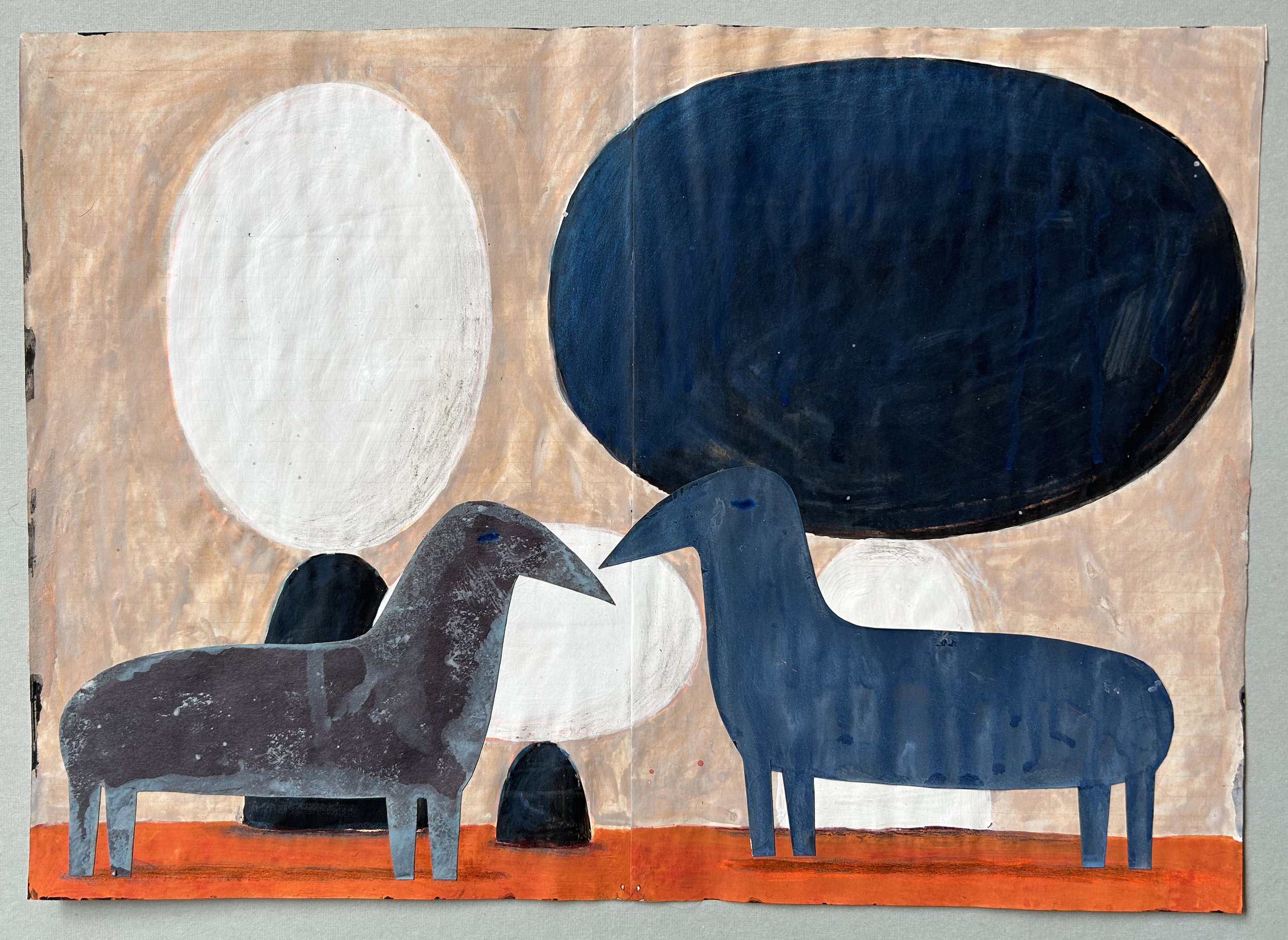 Drawing #3, 2023, acrylic and color pencil on paper, 11.4 x 16”