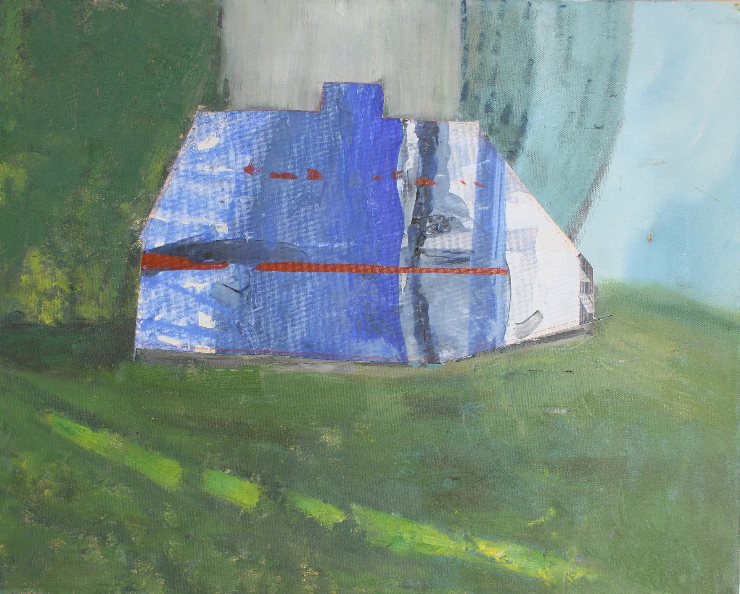 Oldest House, 2026, oil collage on canvas, 16 x 20 inches