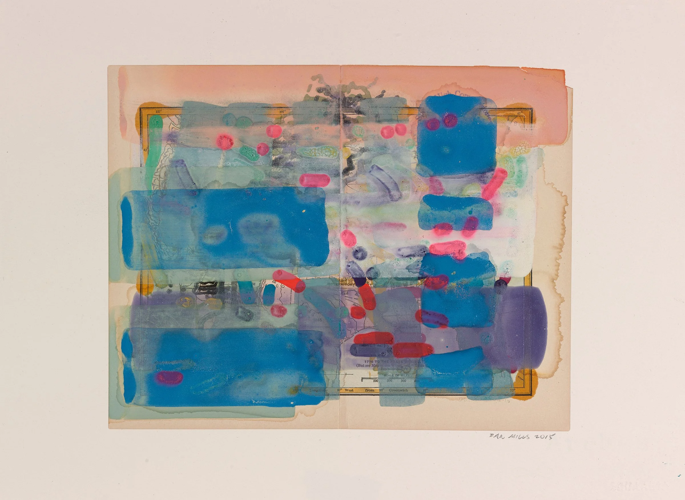 Overpainting Maine V, 2015, acrylic, watercolor, ink on printed paper, 11 x 15 inches, 1600.