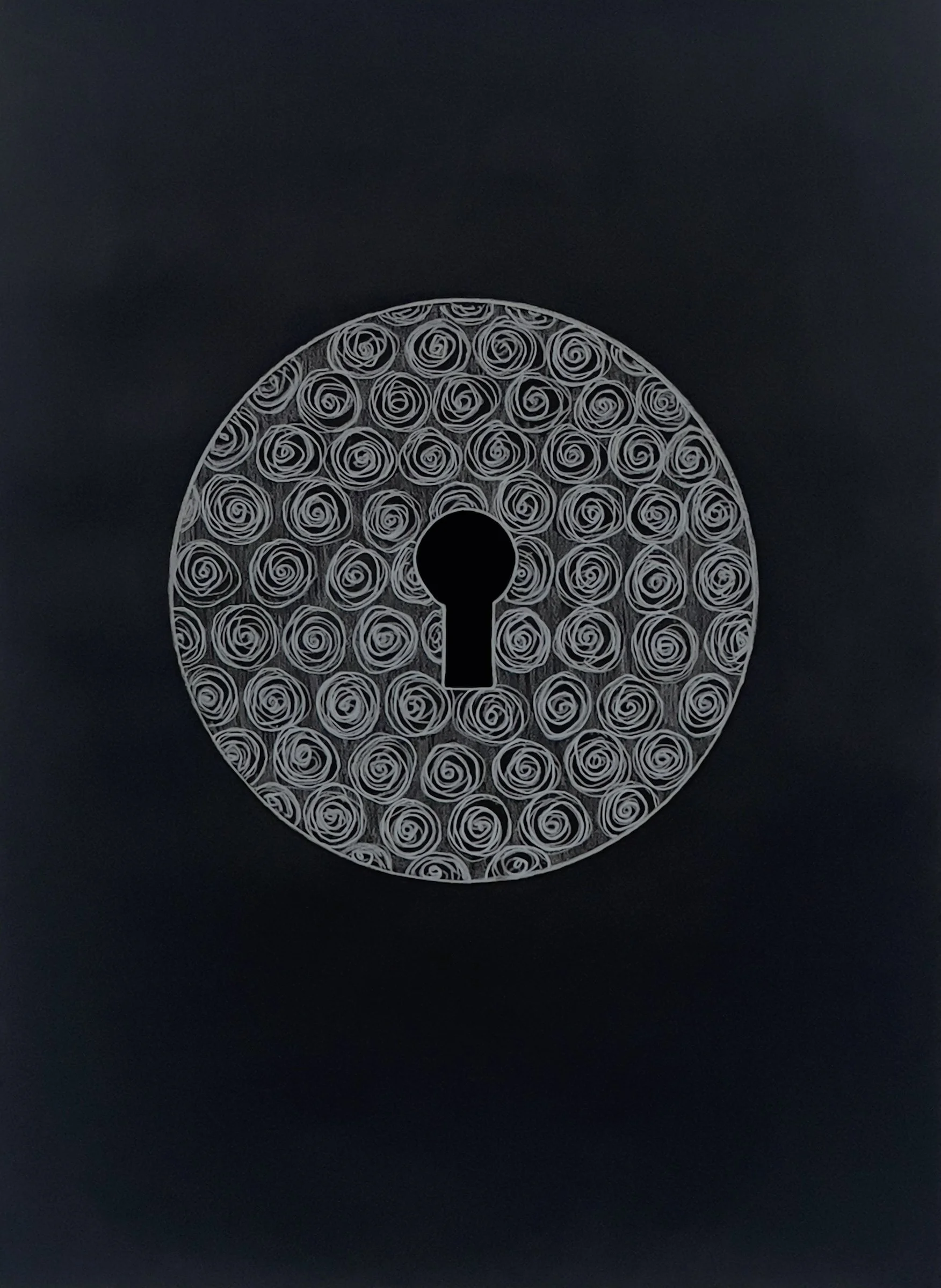 Paper Keyholes, acrylic on paper, inches, .