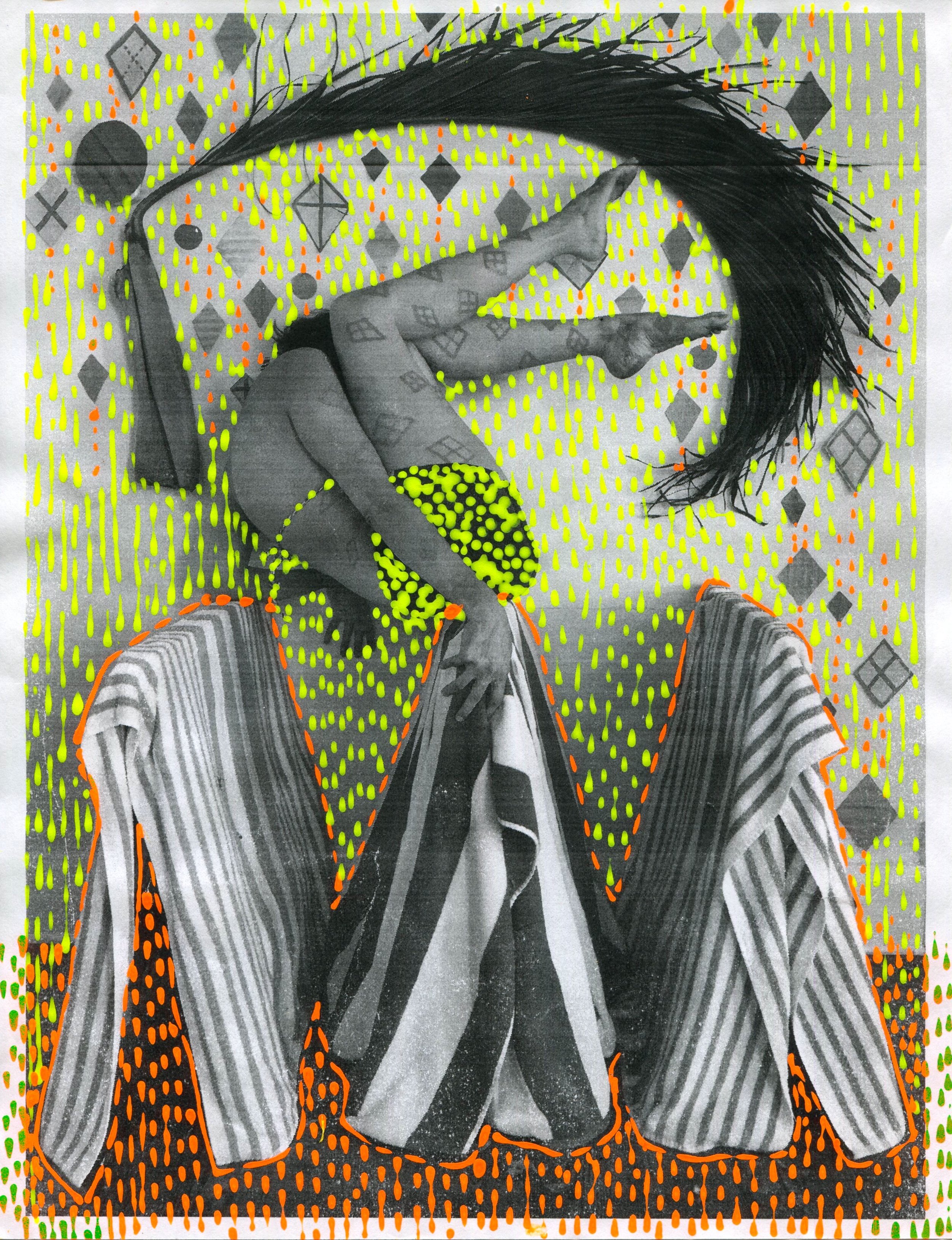 Under the Stars, Key West Series, gouache on inket print, 11 x 8 ½”, 2019, $250