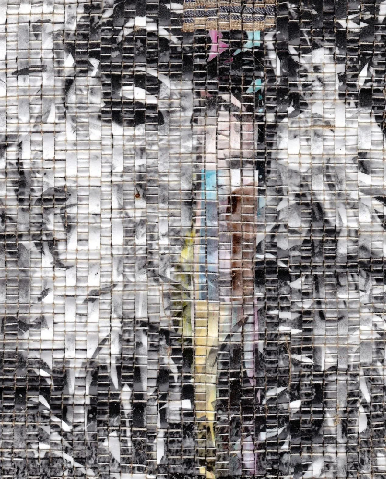 Mimosas woven photo, paper, thread 8.5 x 8.25 inches, 700. 