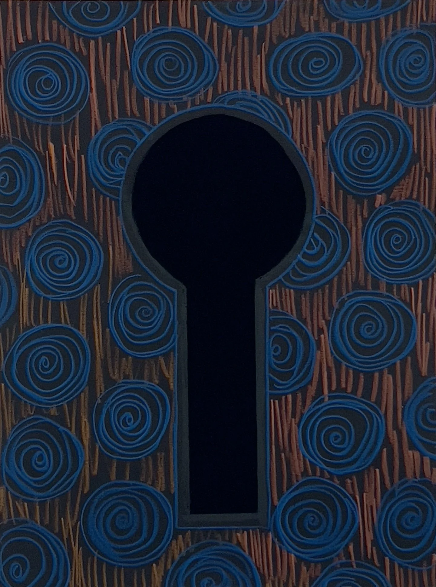 Paper Keyholes, acrylic on paper, inches, 