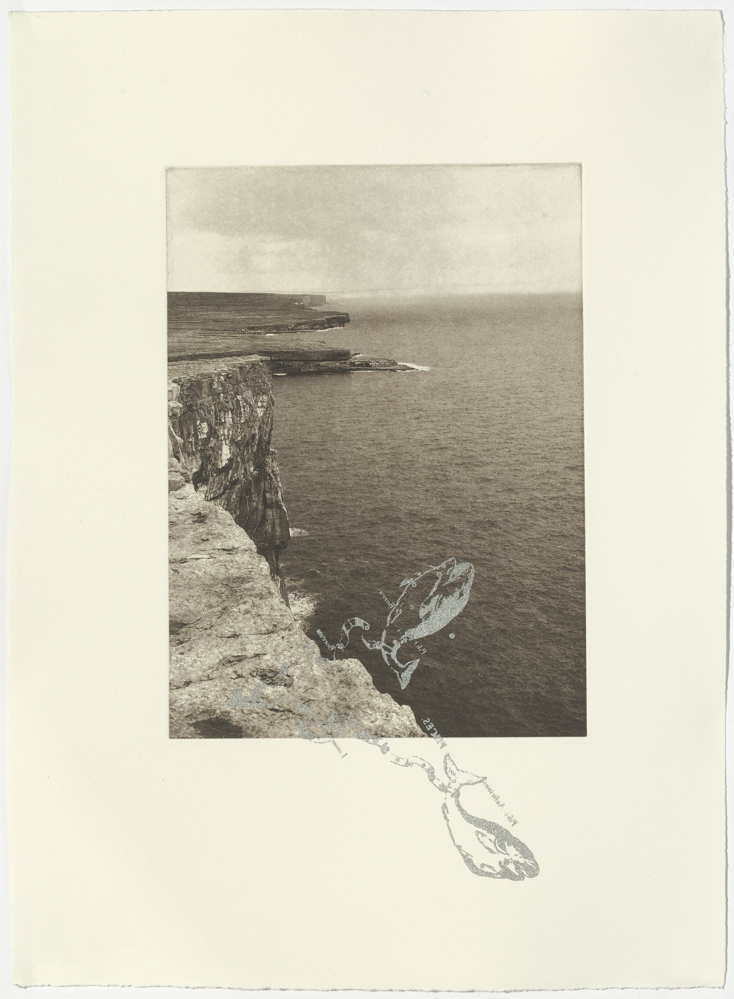 InishMor, 15” x 11”, photogravure with screenprint, 2024