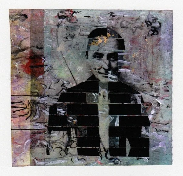 Birchwood_G Okeefe,  2010-2015 interwoven photo transparencies, with ink, acrylic paint on paper, 8 x 10 inches, 600.