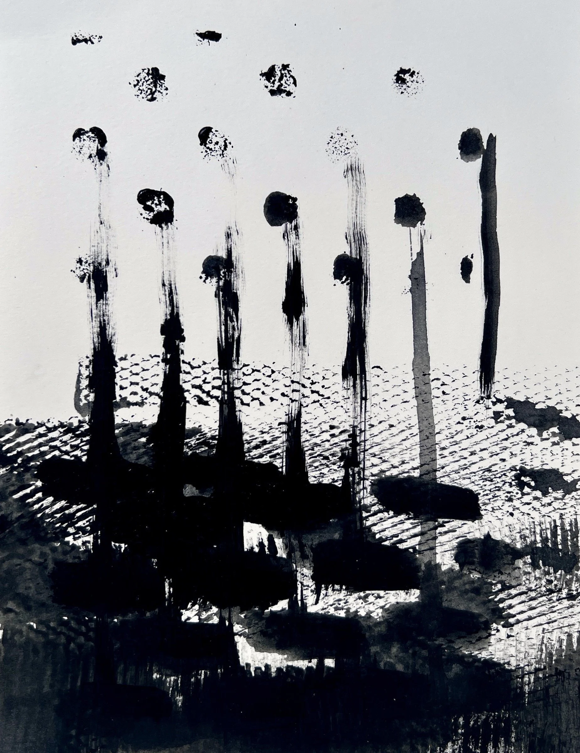 Connection #5, acrylic on paper,  12 x 9 inches, 300.
