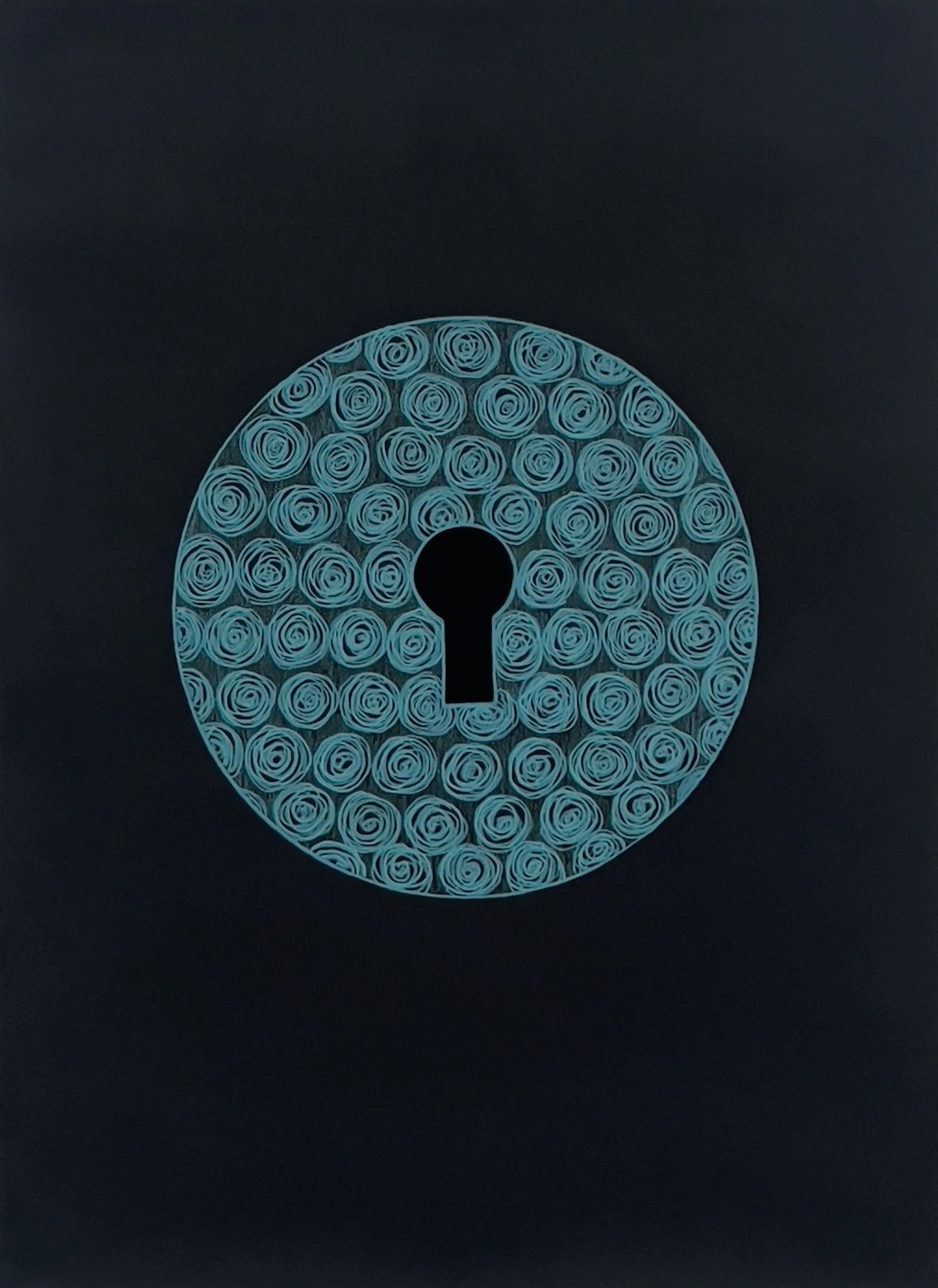Paper Keyholes, acrylic on paper, inches, 