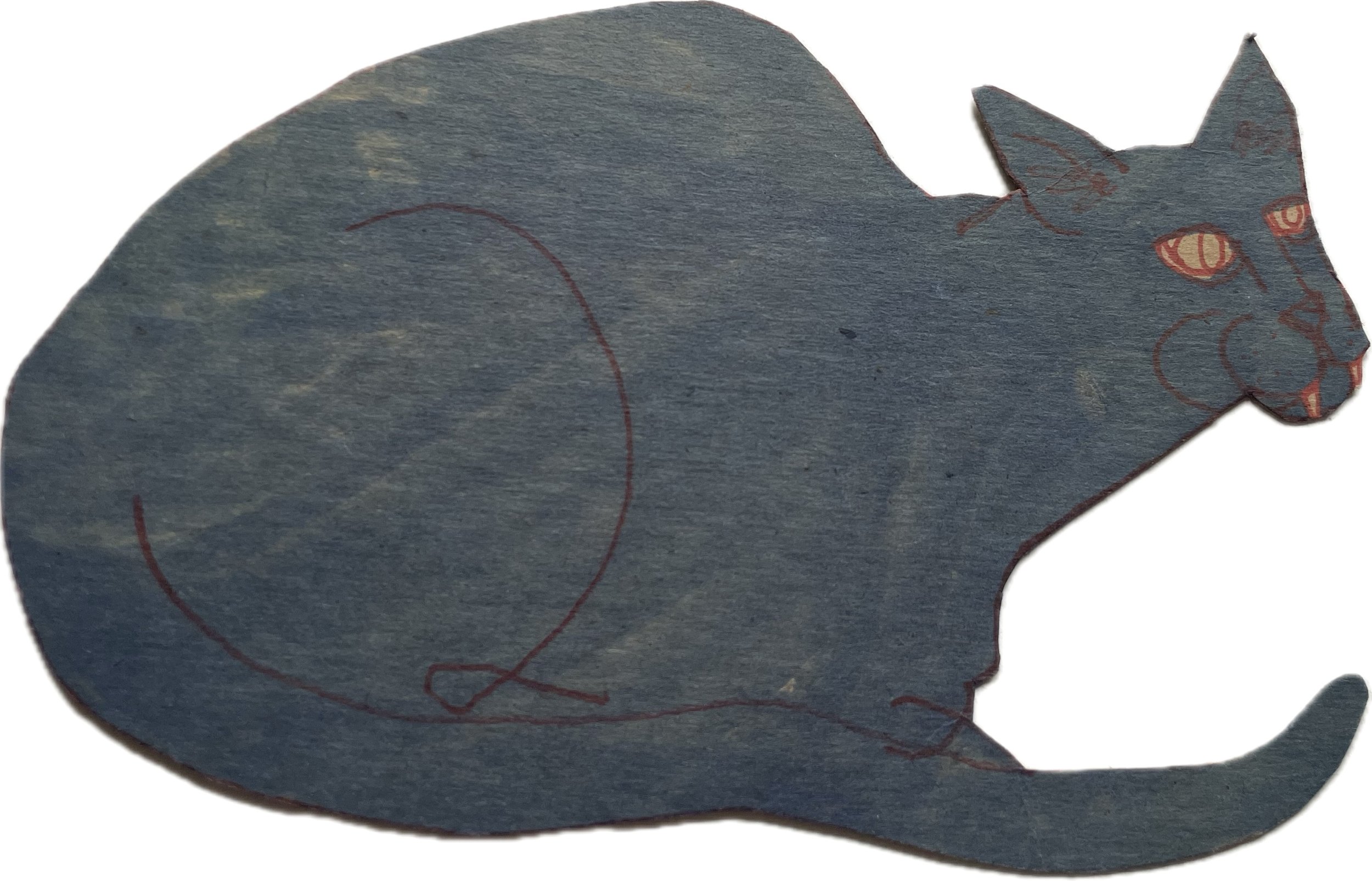 Cat Loaf, ink on paper, 6 x 8” cutout, 2024, $150