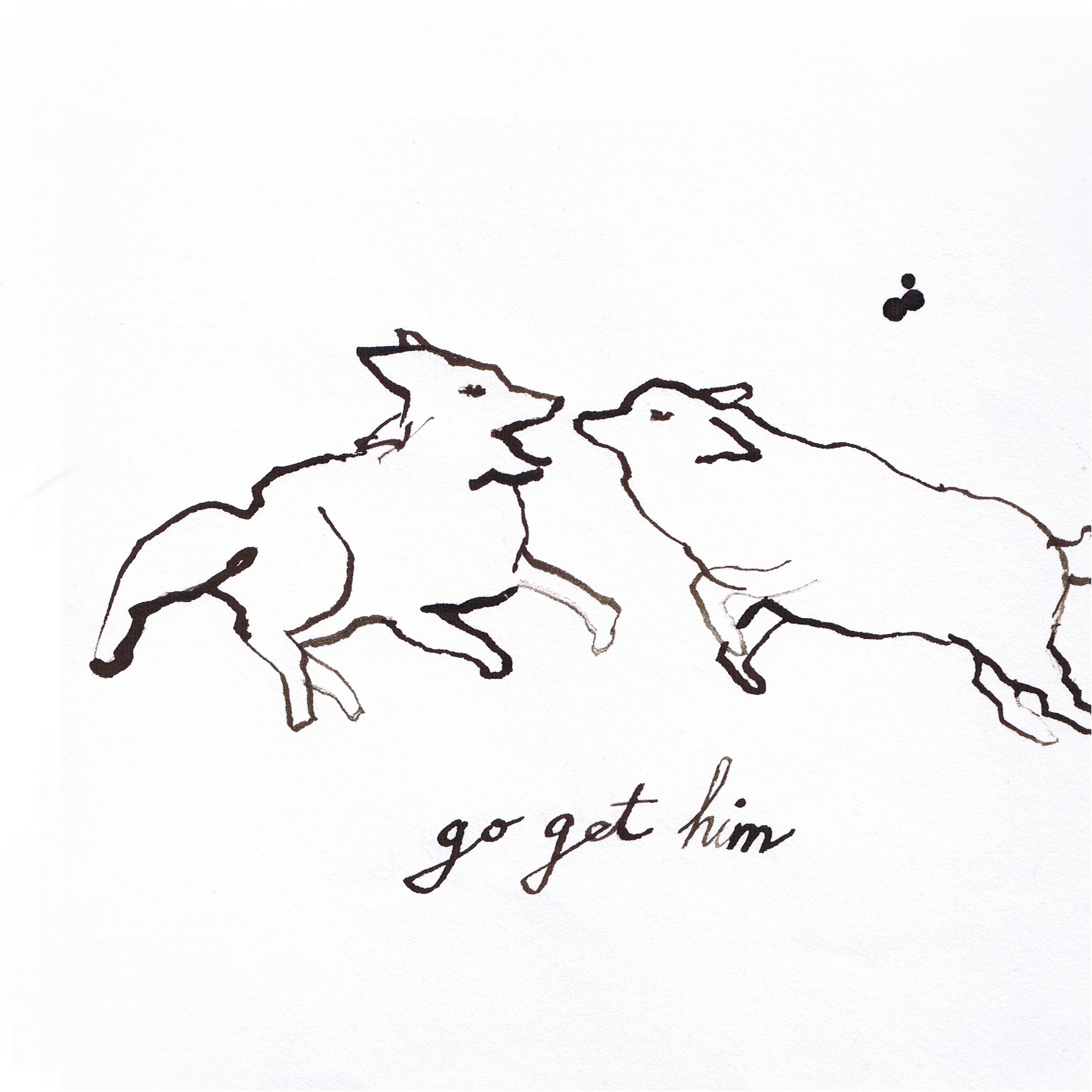 Go Get Him, ink on paper, 6 x 6”, 2009, $150