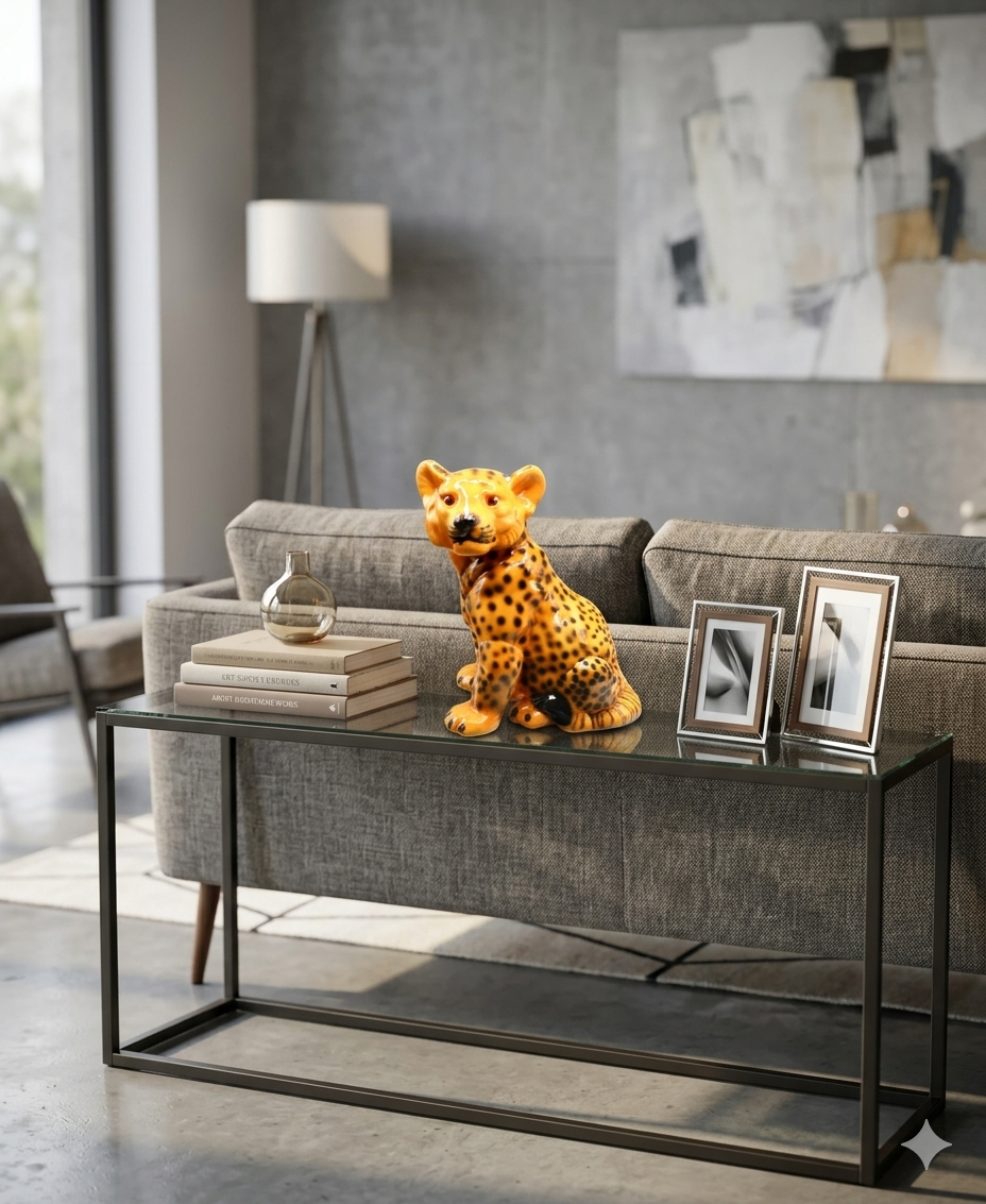 Mid Century Italian Glazed Leopard Cub Figure