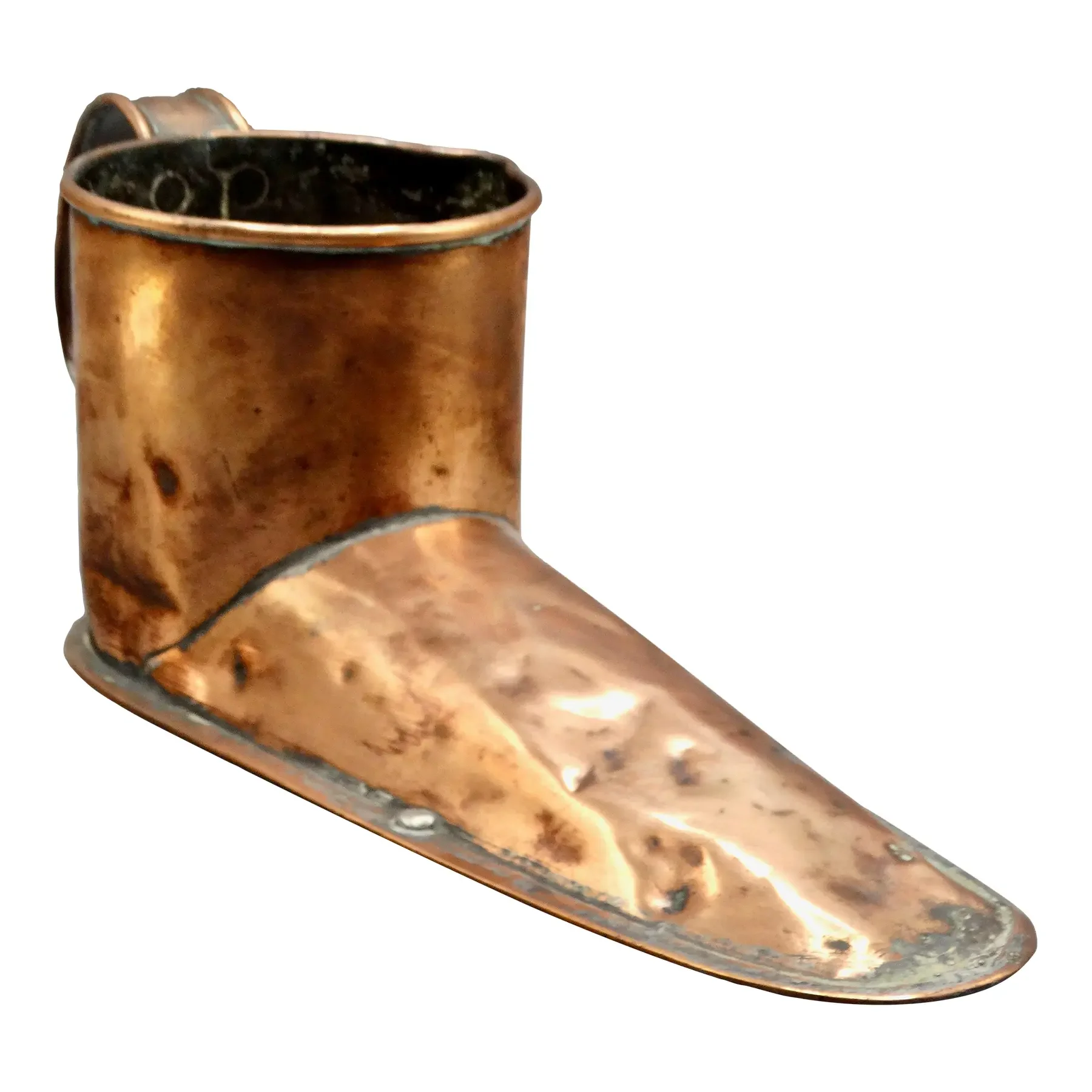 19th-Century English Copper Boot Ale Muller Warmer