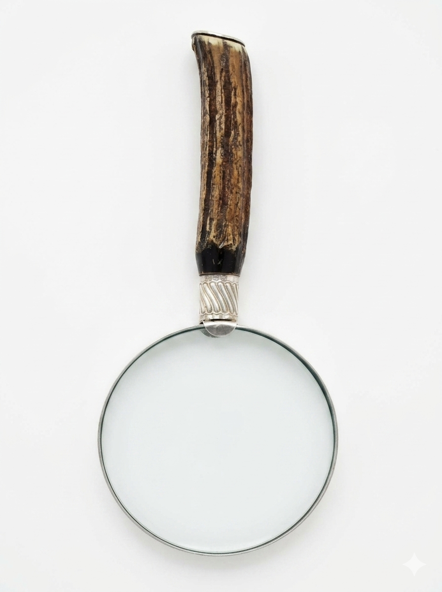 Antique Sterling Silver & Stag Horn Magnifying Glass Hallmarks