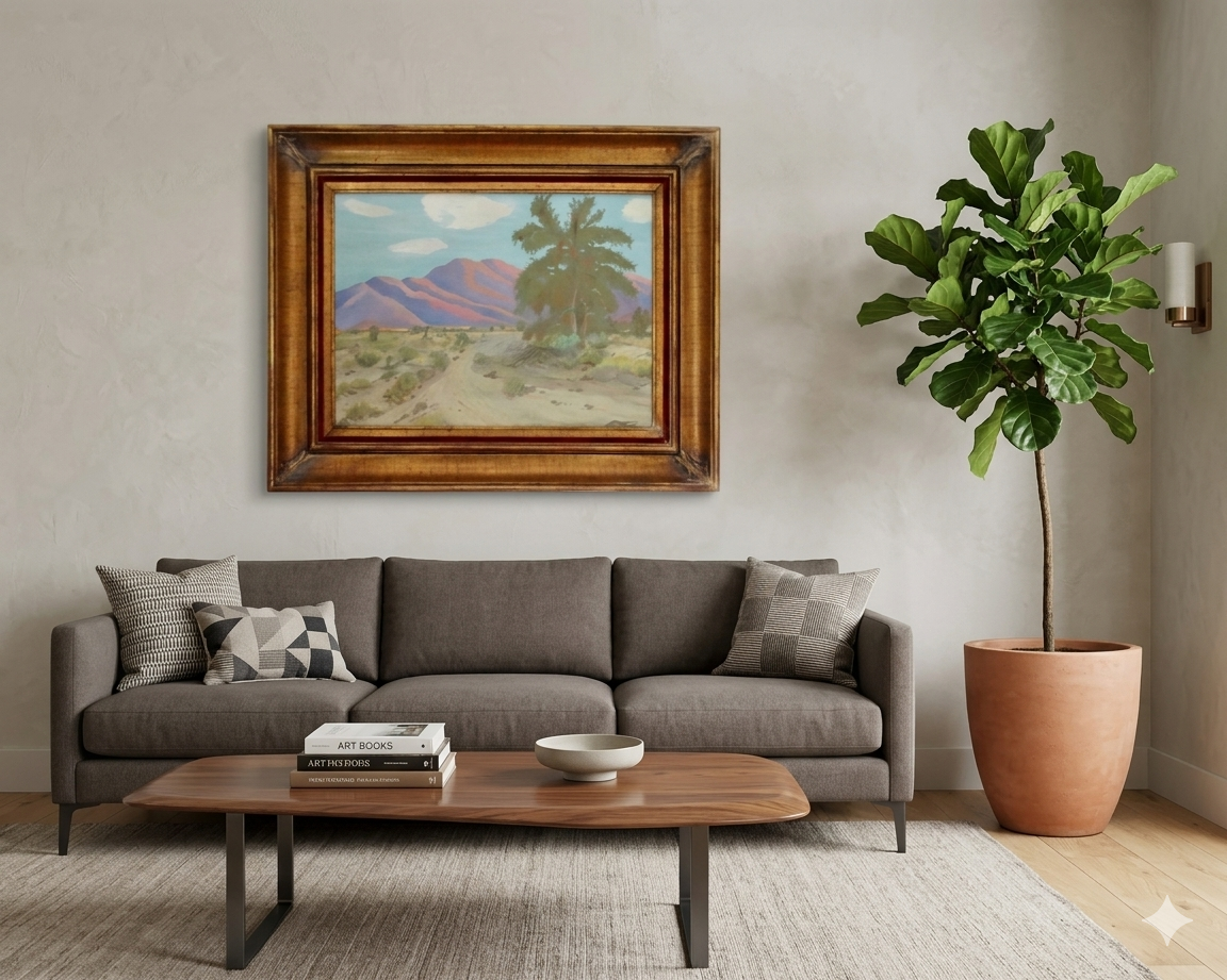California Impressionist Desert Landscape Oil Painting
