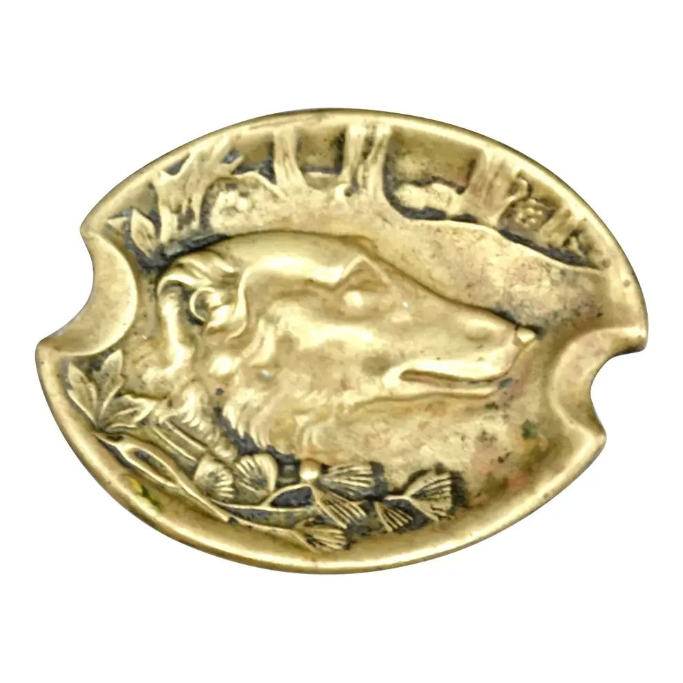 Antique Bronze Borzoi Hound Dog Vide Poche Dish
