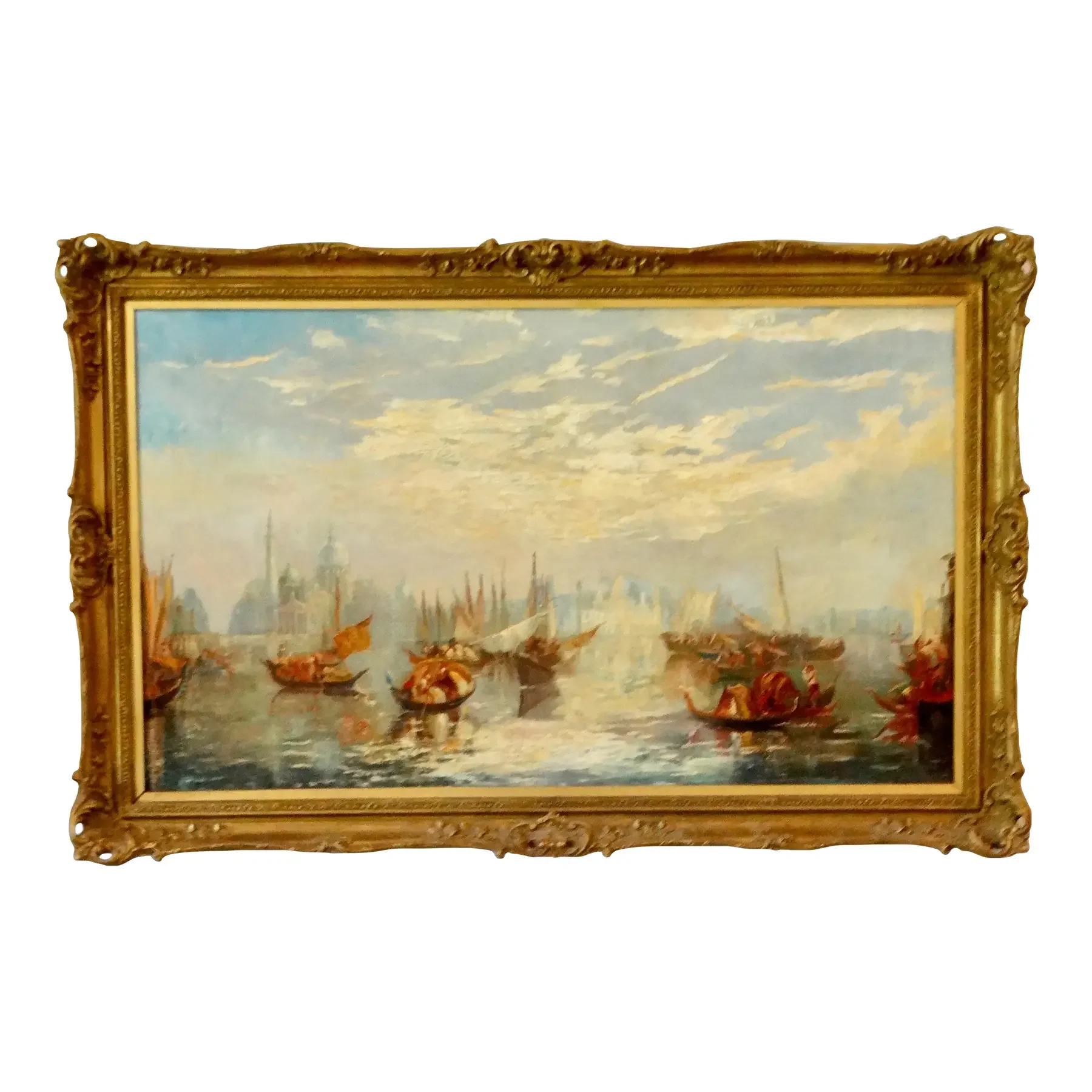 Antique  Oil Painting Venice Francis Moltino (1818-1874)