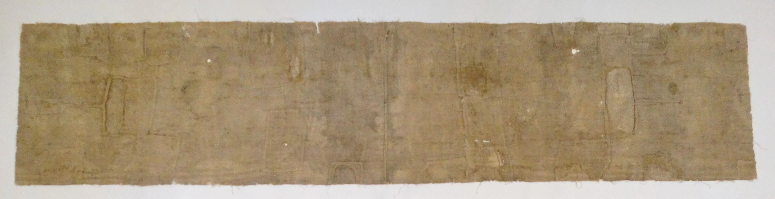 Back of antique Swedish linen bonad, showing plain linen reverse side