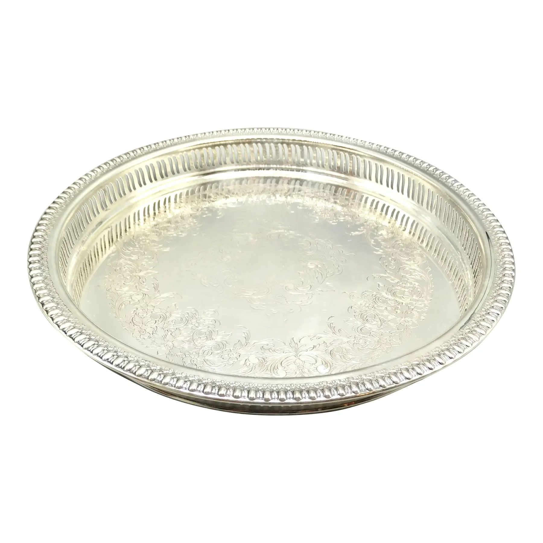 Mid Century Silver Plate Drinks Serving Tray
