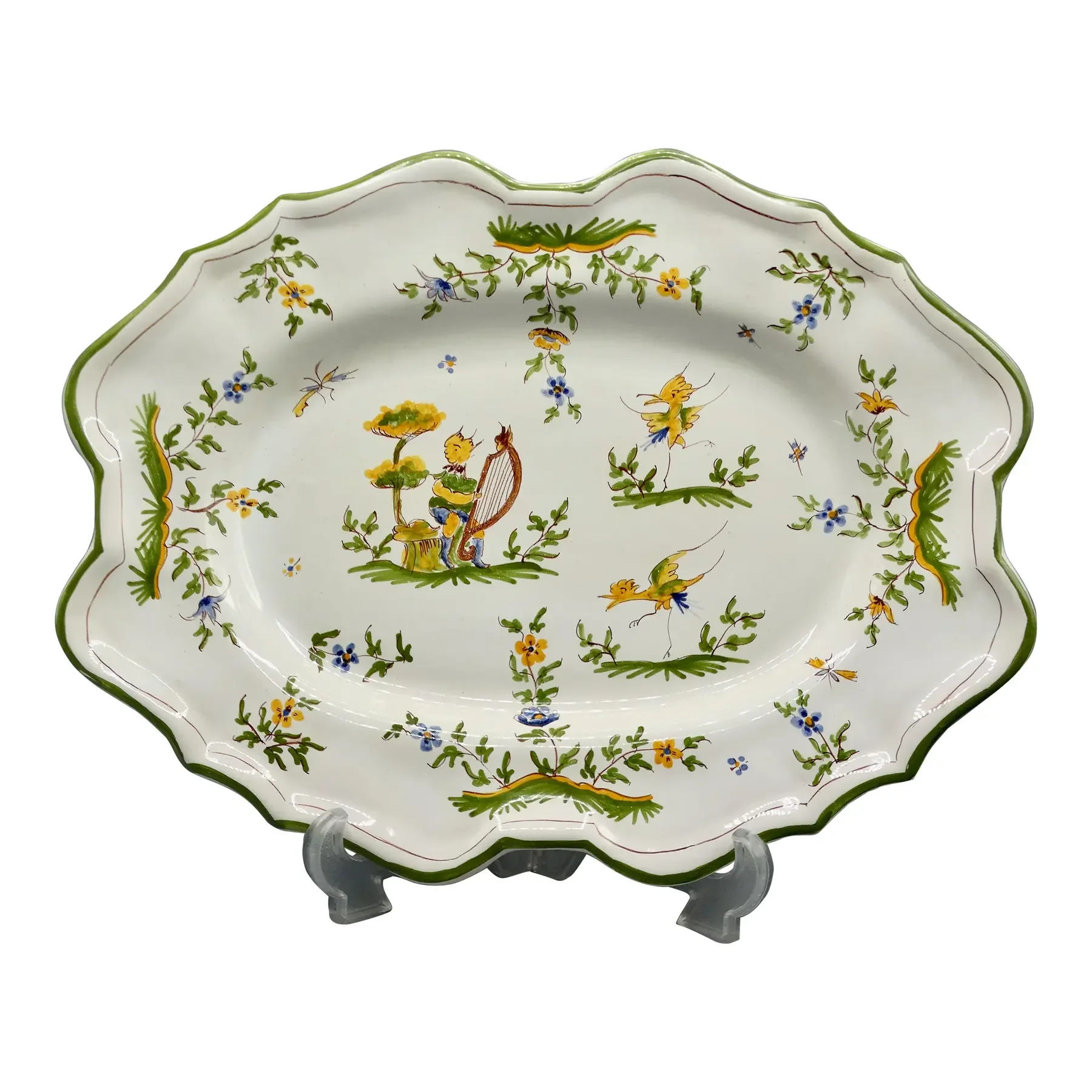 French Moustiers Large Oval Platter