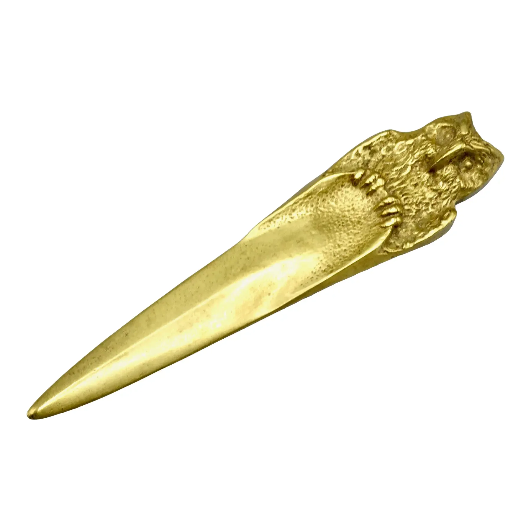 1930's English Brass Owl Letter Opener Paper Knife