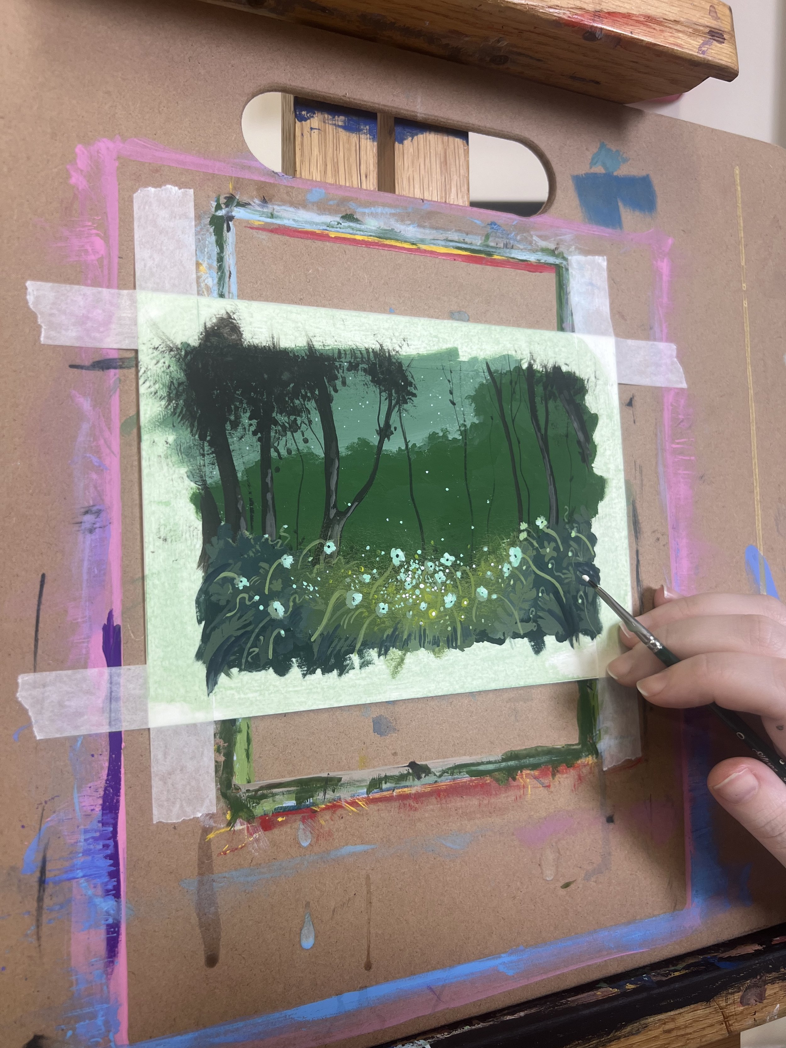 For Megan With Love, Acrylagouache, 2024. SOLD