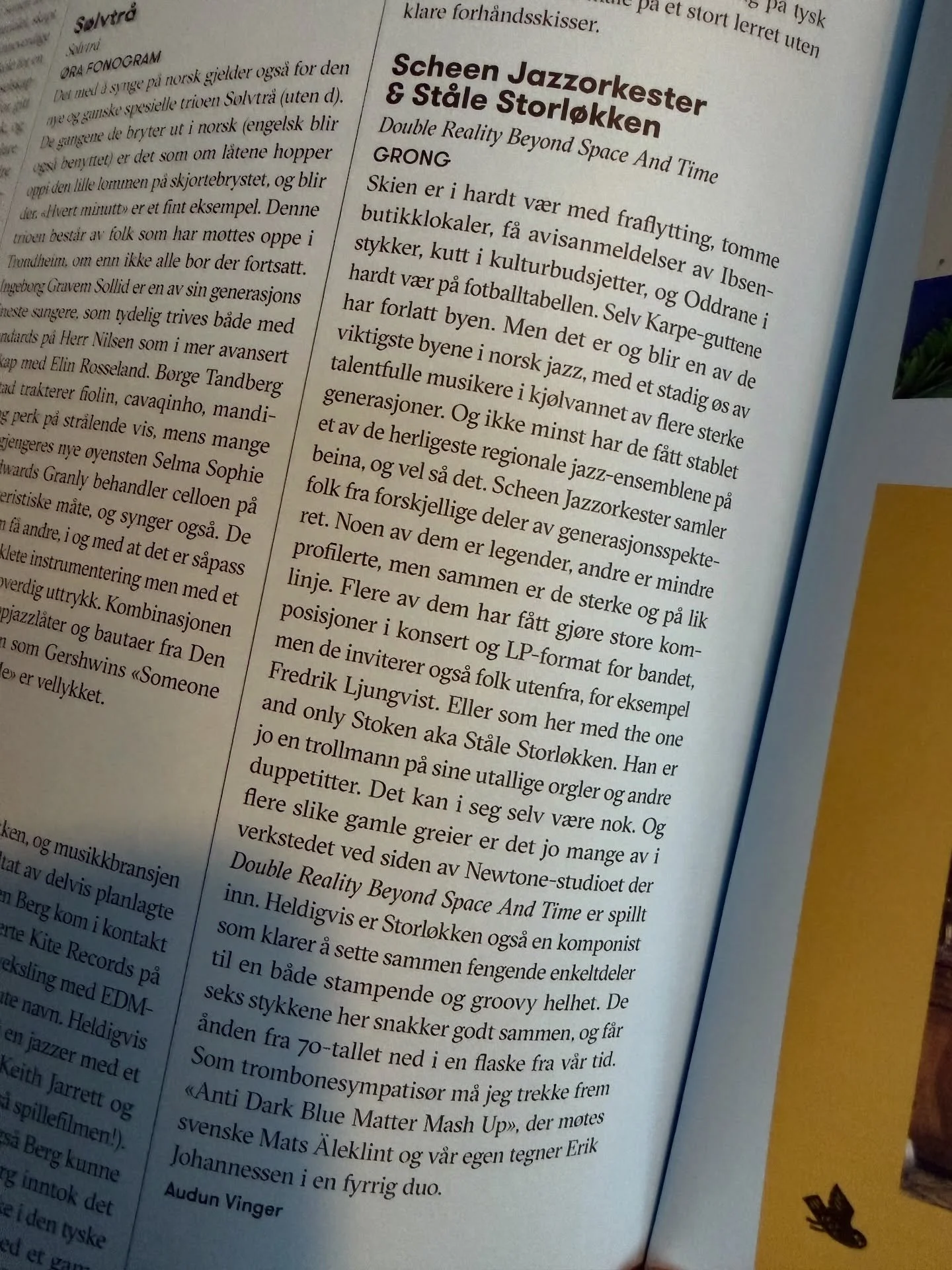 Finfin anmeldelse av Scheen Jazzorkester &amp; St&aring;le Storl&oslash;kkens &laquo;Double Reality Beyond Space and Time&raquo; fra @jazznytt // @audunvinger.