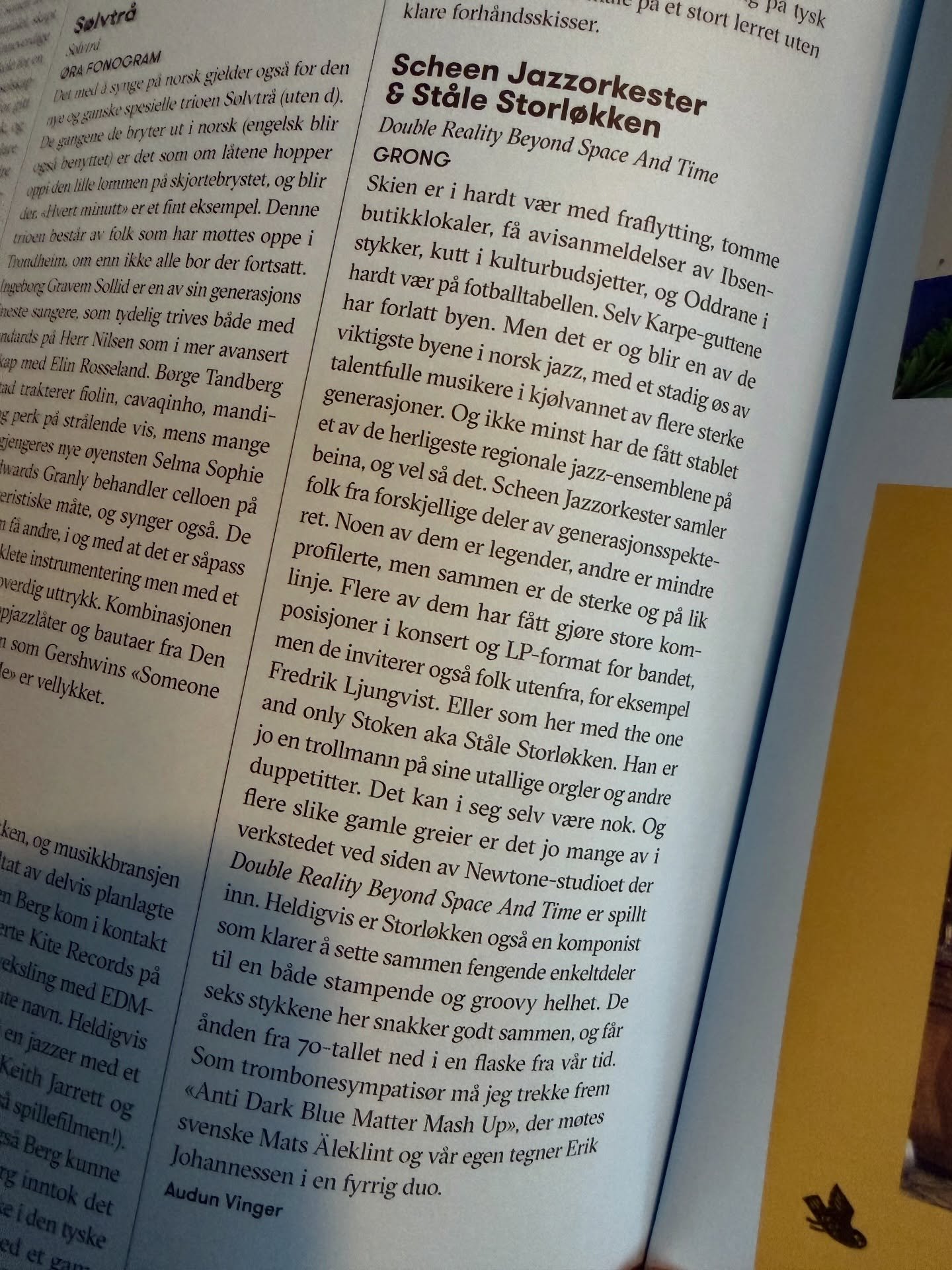 Finfin anmeldelse av Scheen Jazzorkester &amp; St&aring;le Storl&oslash;kkens &laquo;Double Reality Beyond Space and Time&raquo; fra @jazznytt // @audunvinger.