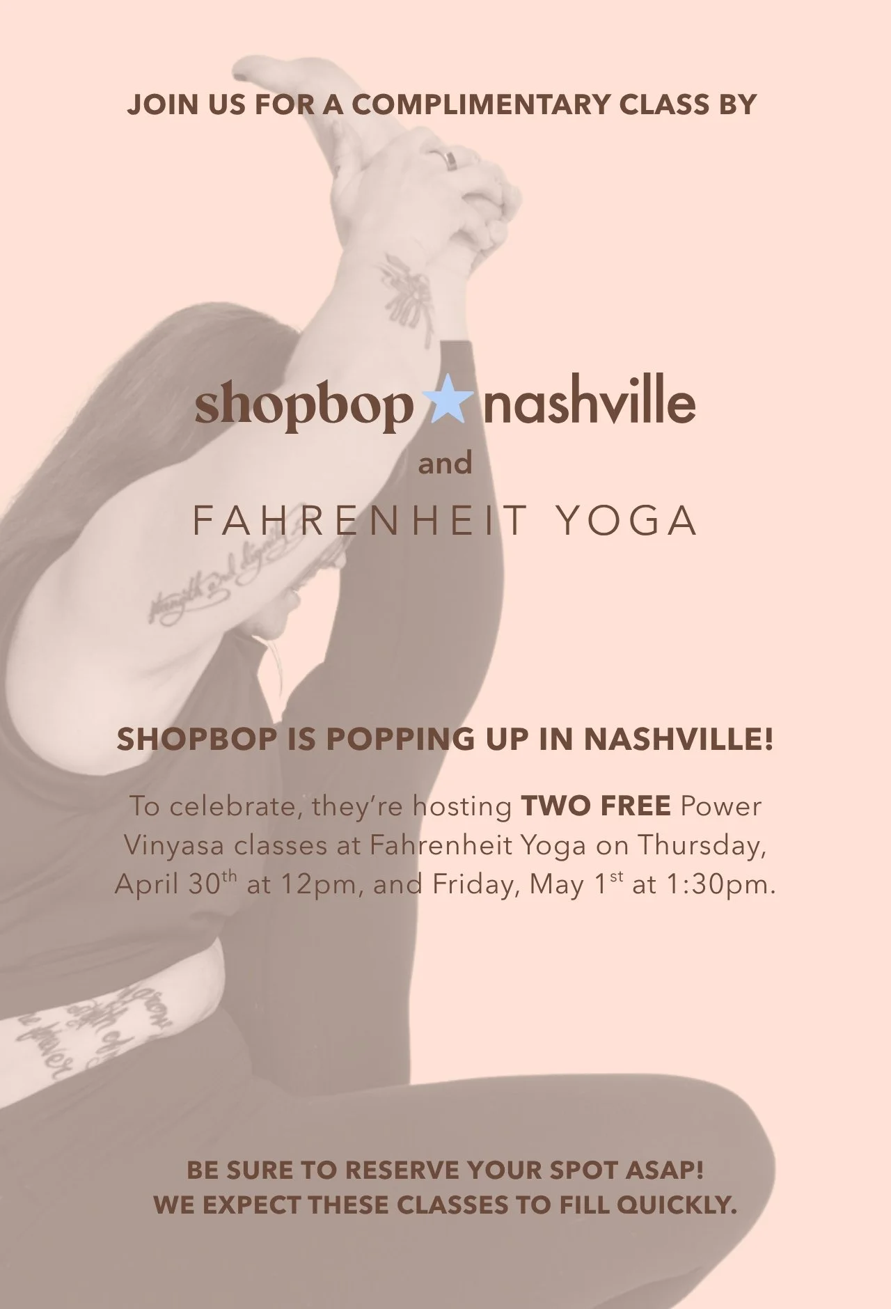 FREE Power Vinyasa Class hosted by Shopbop