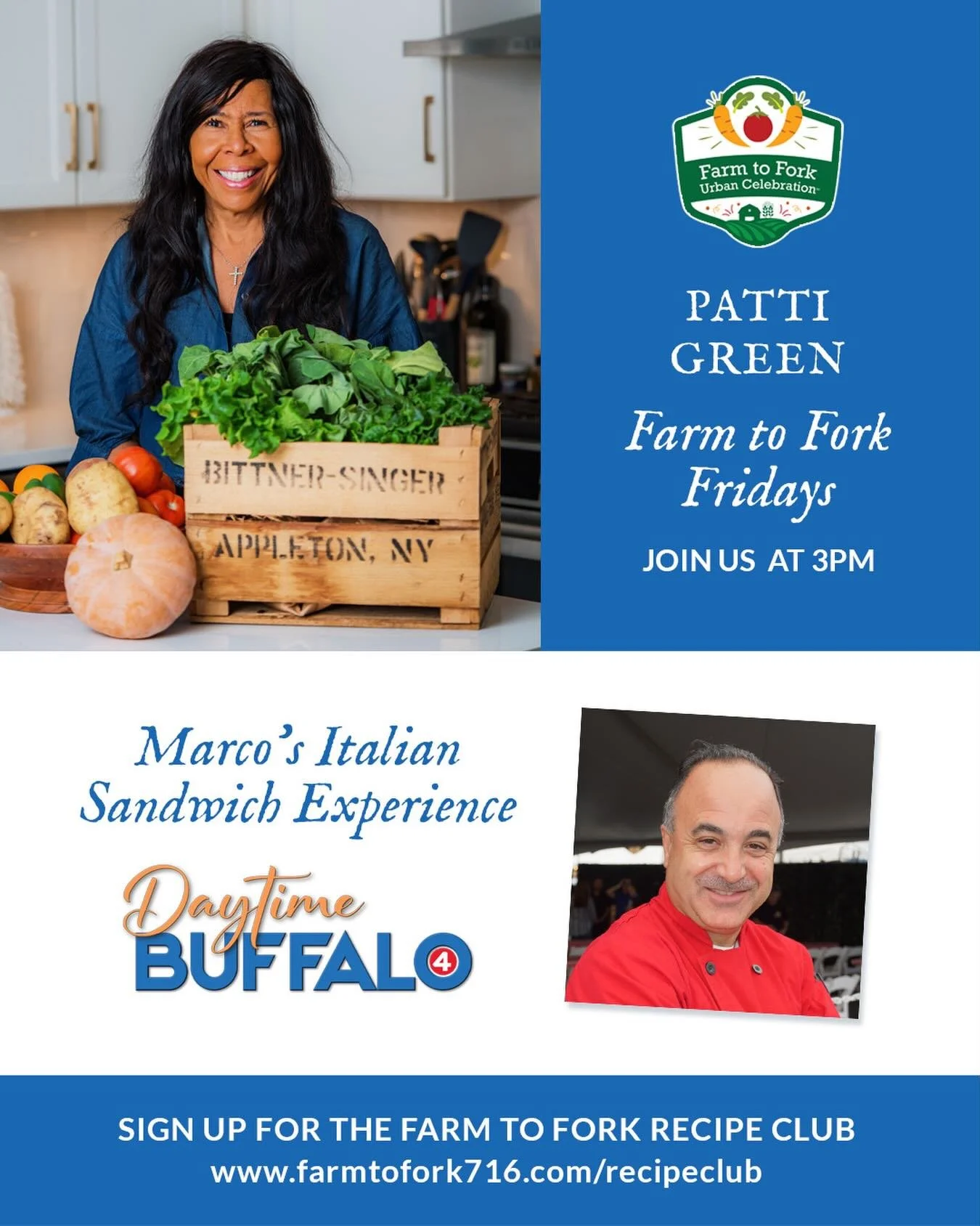 This week on Farm to Fork Fridays, Marco is joining us for his Italian Sandwich Experience. We will be sharing a few of his signature recipes and more! This isn&rsquo;t just about a sandwich. It&rsquo;s
about slowing down, supporting local restaurant