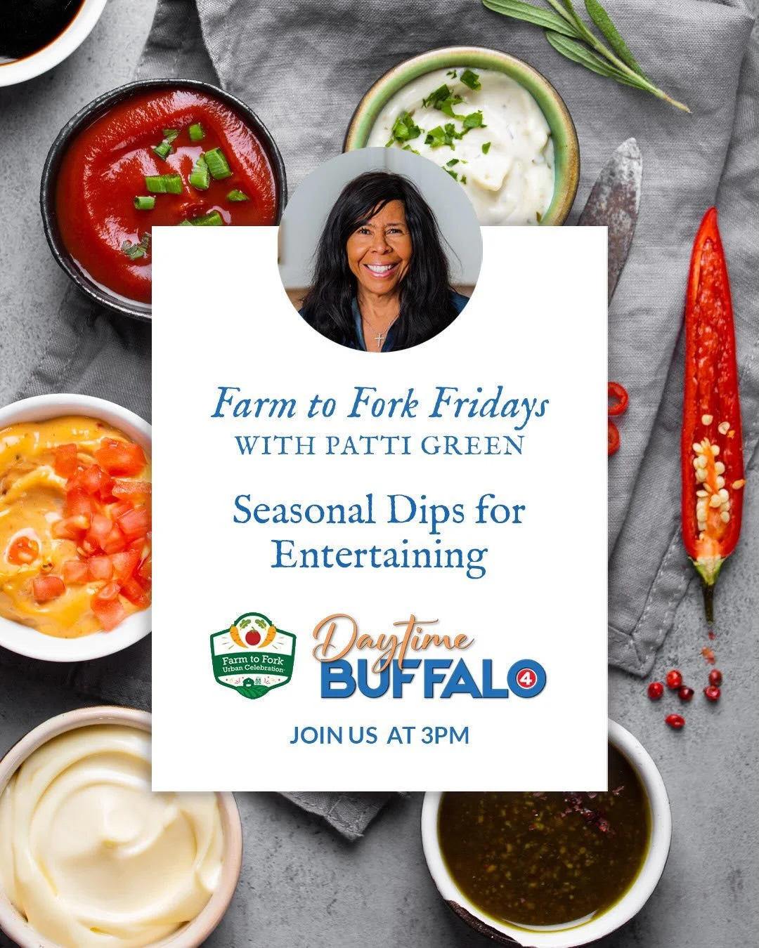 Today on WIVB Farm to Fork Fridays, we are sharing seasonal dips for entertaining. As we move into the Spring and Summer months, it&rsquo;s the perfect time to gather, snack, and celebrate simple moments together. Whether you&rsquo;re hosting friends
