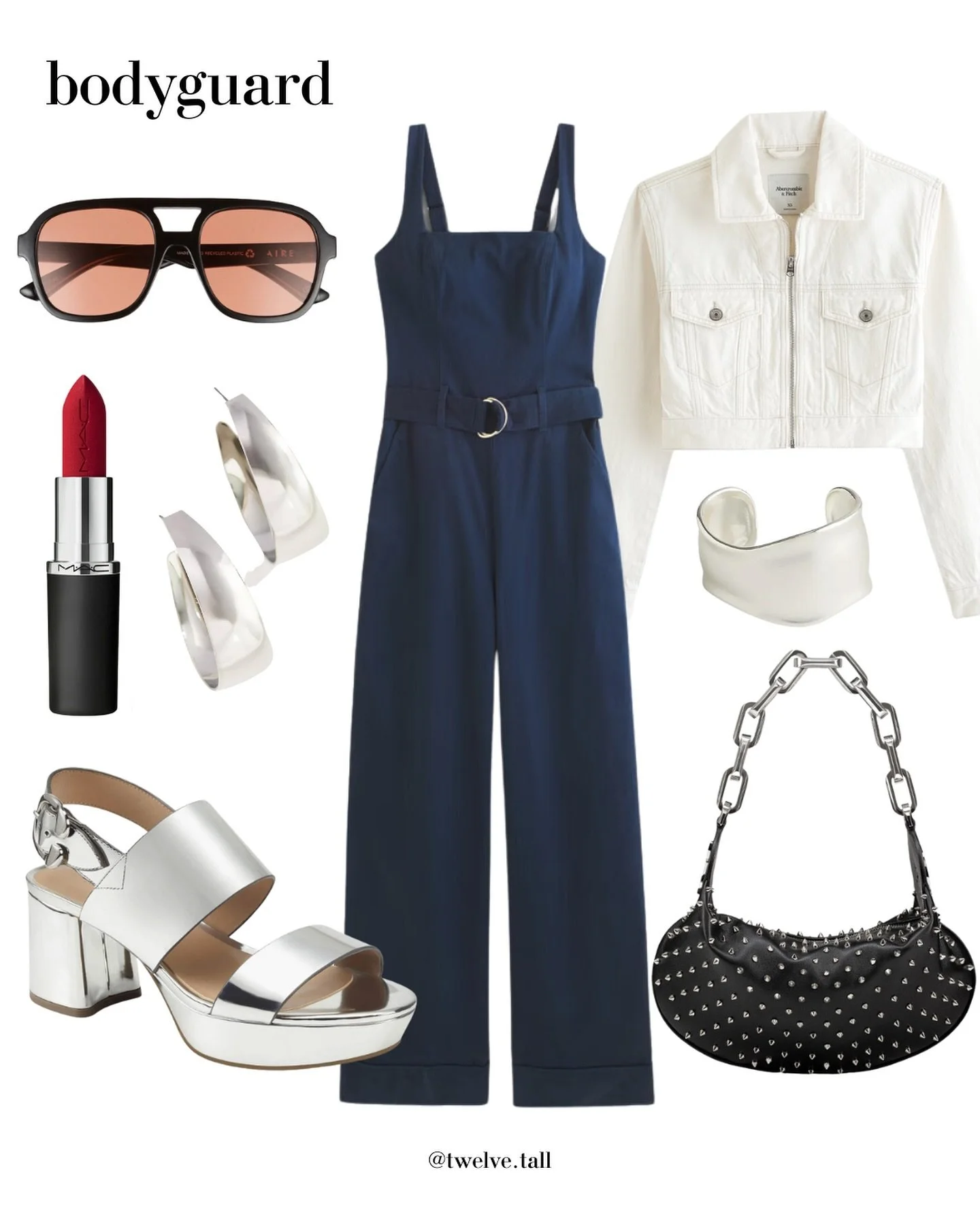 I protect you in the mosh pit💋 

[Long-leg ladies rejoice: this jumpsuit comes in tall!]

Shop the full look at twelvetall.com/shop (link in bio) ✨ 

#ootd #whattowear #bodyguard #beyonce #cowboycarter #personalstylist #wardrobeconsultant #tallgirls