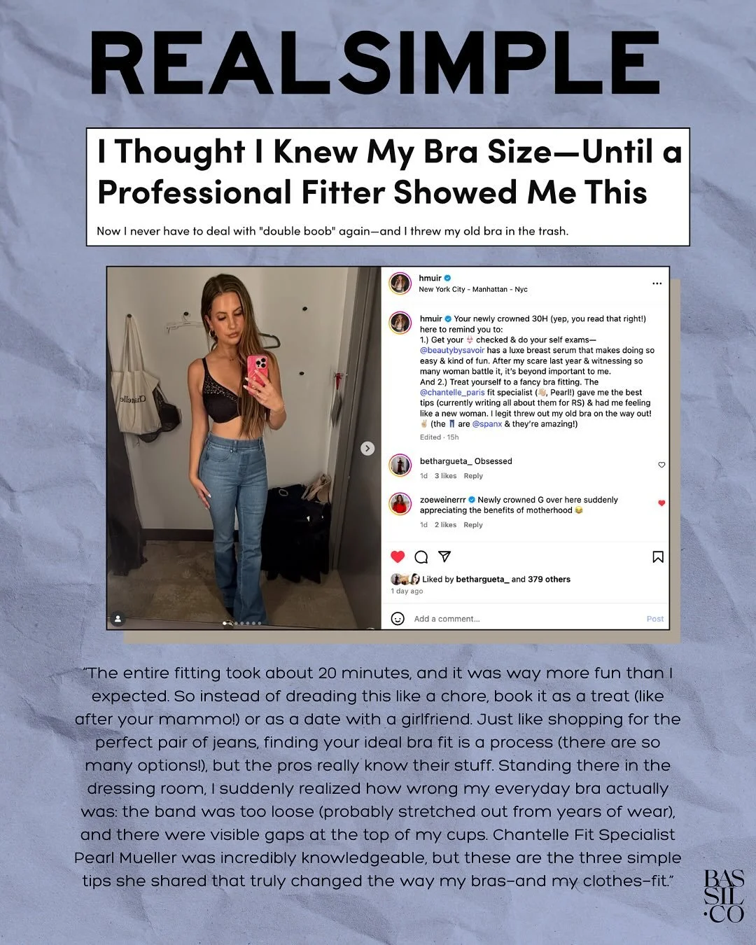 Safe to say we’re obsessed with @hmuir 🙌
@hmuir shares her @chantelle_paris fitting experience on @real_simple 💥