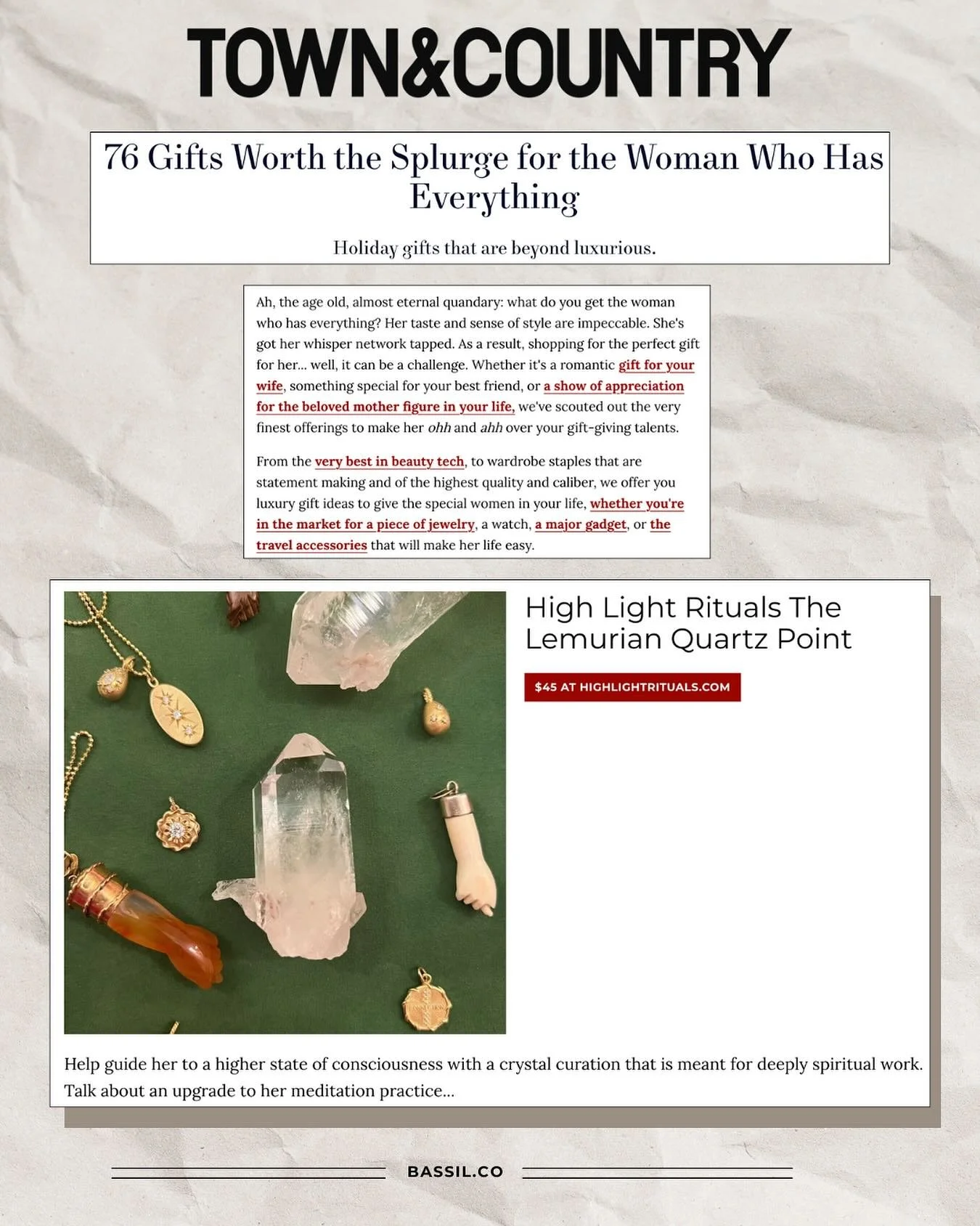 @highlightrituals X @townandcountrymag 🎁 thank you @roxanne_adamiyatt 🫶