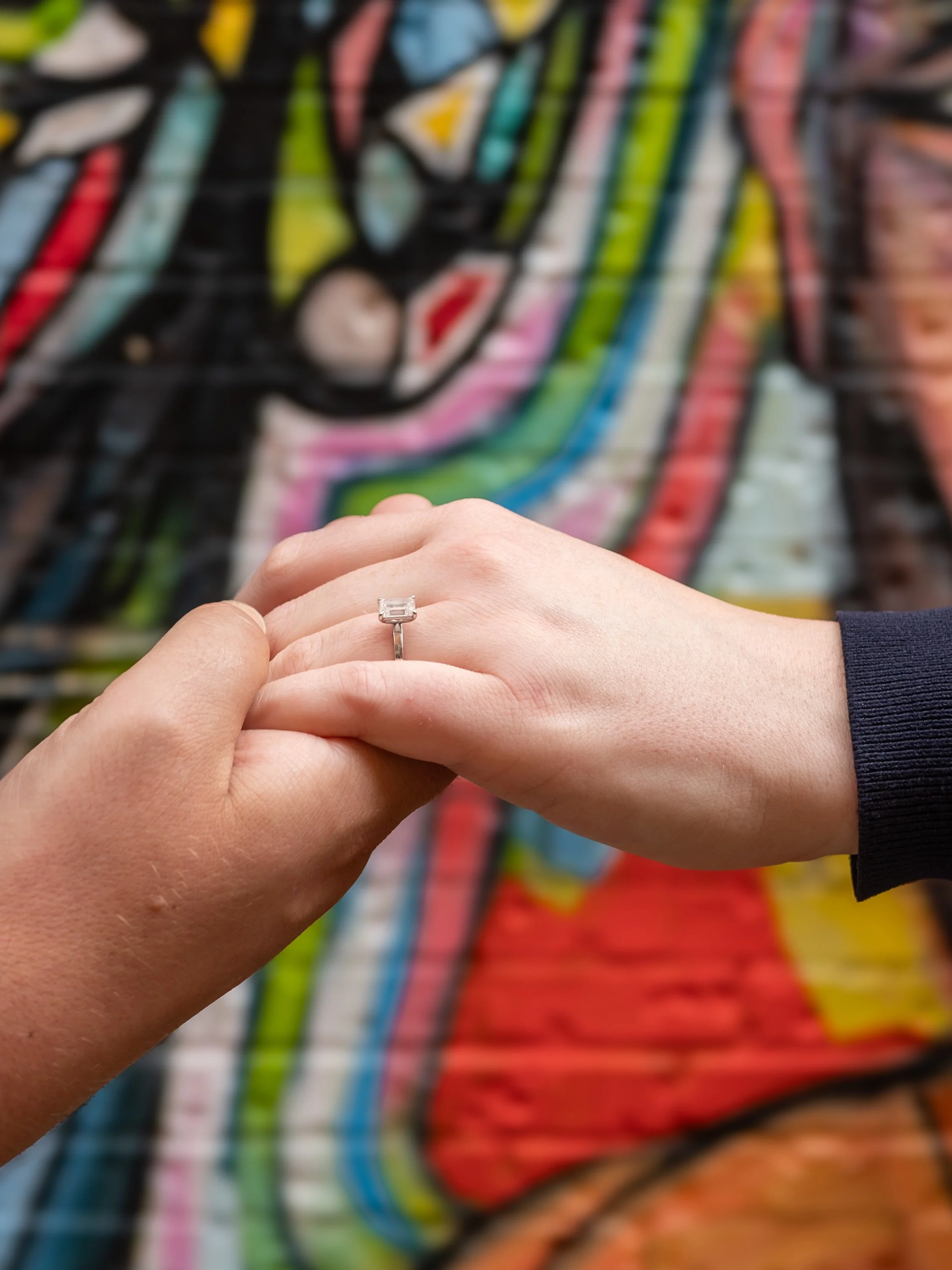 There&rsquo;s something so special about Kensington Market before it wakes up.

The streets were still quiet, the colours somehow felt even more vibrant, and every corner gave us another beautiful backdrop. Add in a gorgeous engagement ring, and I wa
