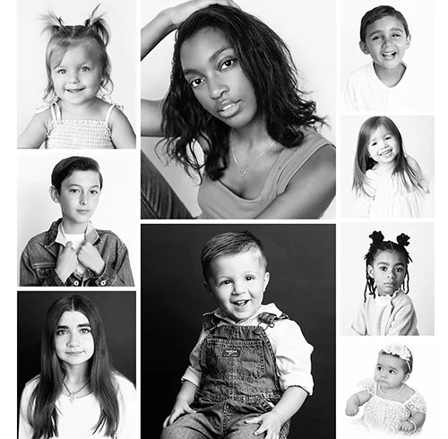 black and white personality portraits