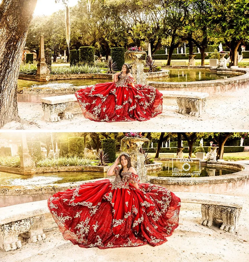 A Dream Quinceañera Photoshoot: Studio Elegance &amp; Vizcaya Magic