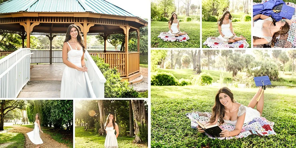 Grace celebrating her Class of 2027 graduation with luxury senior portraits at a South Florida park